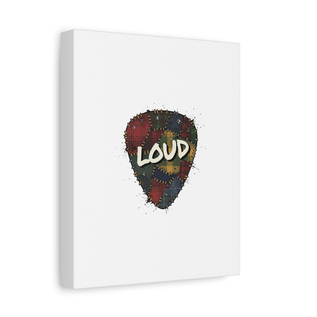 Plaid Patchwork Guitar Pick Canvas, Grunge Revival, 90s Rock Plaid Aesthetic 36" x 36" 1.25"
