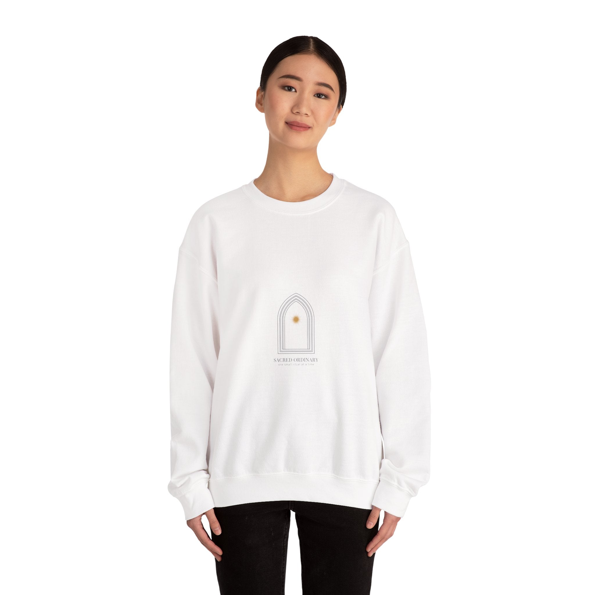 Gothic Arch Minimal Sweatshirt | Quiet Luxury, Serene Typography