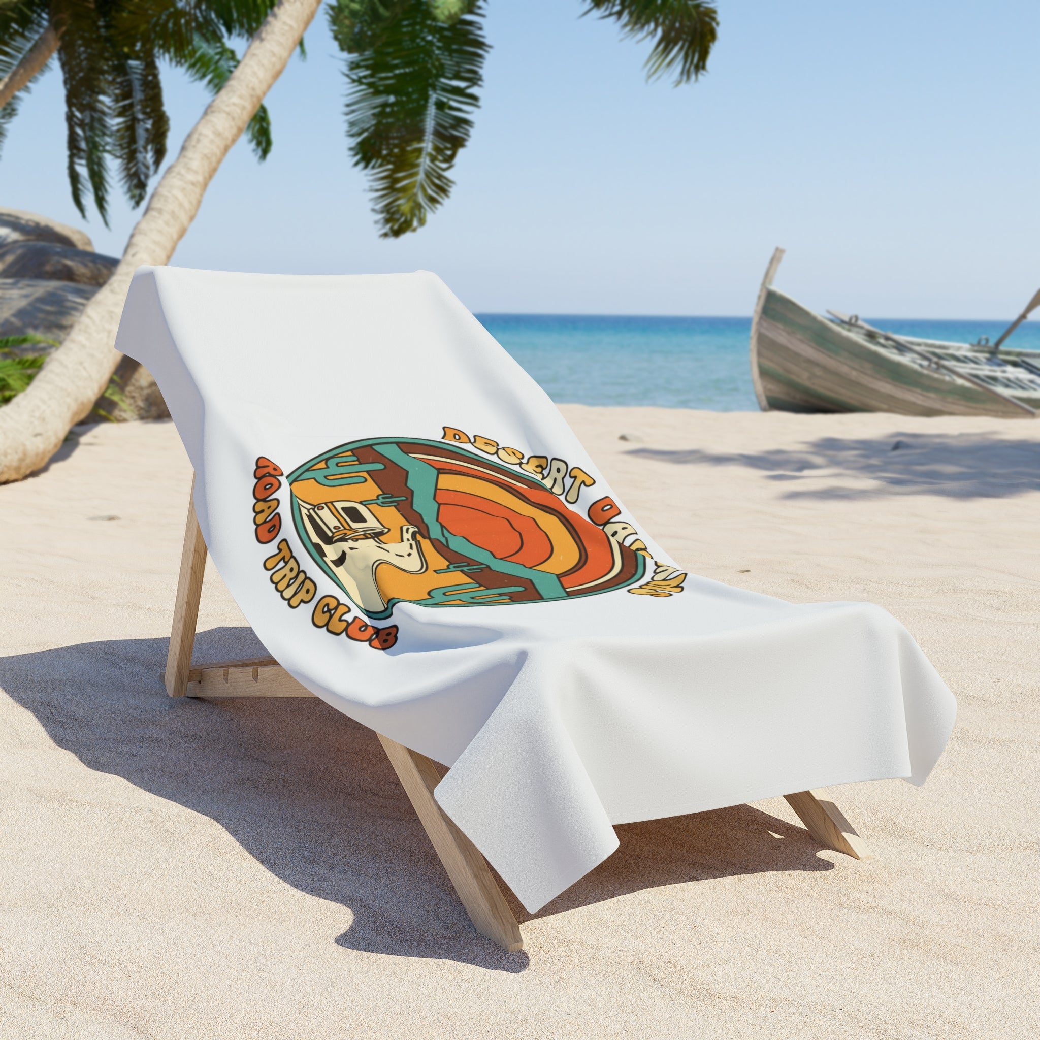 Beach Towel — Desert Daydreams Road Trip Club Retro Camper Design