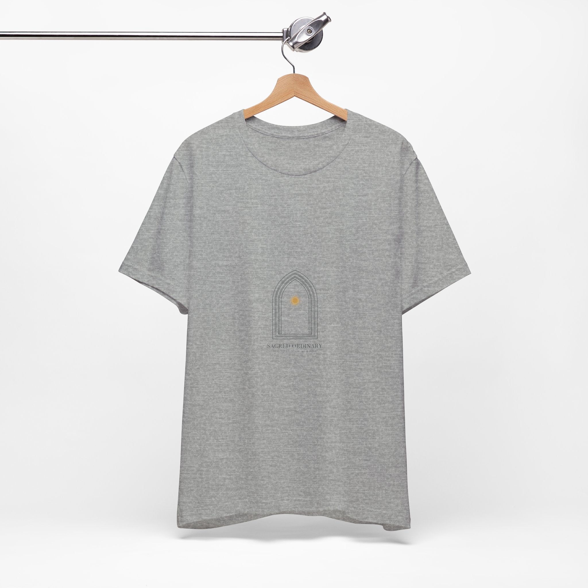 Gothic Arch Minimal Tee | Monastic Minimalism, serene typography Navy