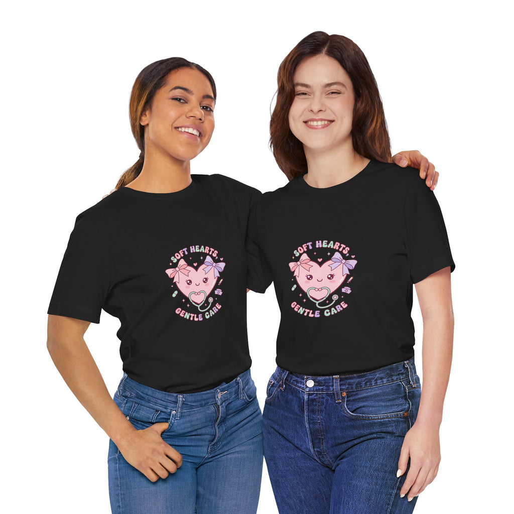 Kawaii Nurse Heart Tee | pastel healthcare design, coquette medical shirt Navy