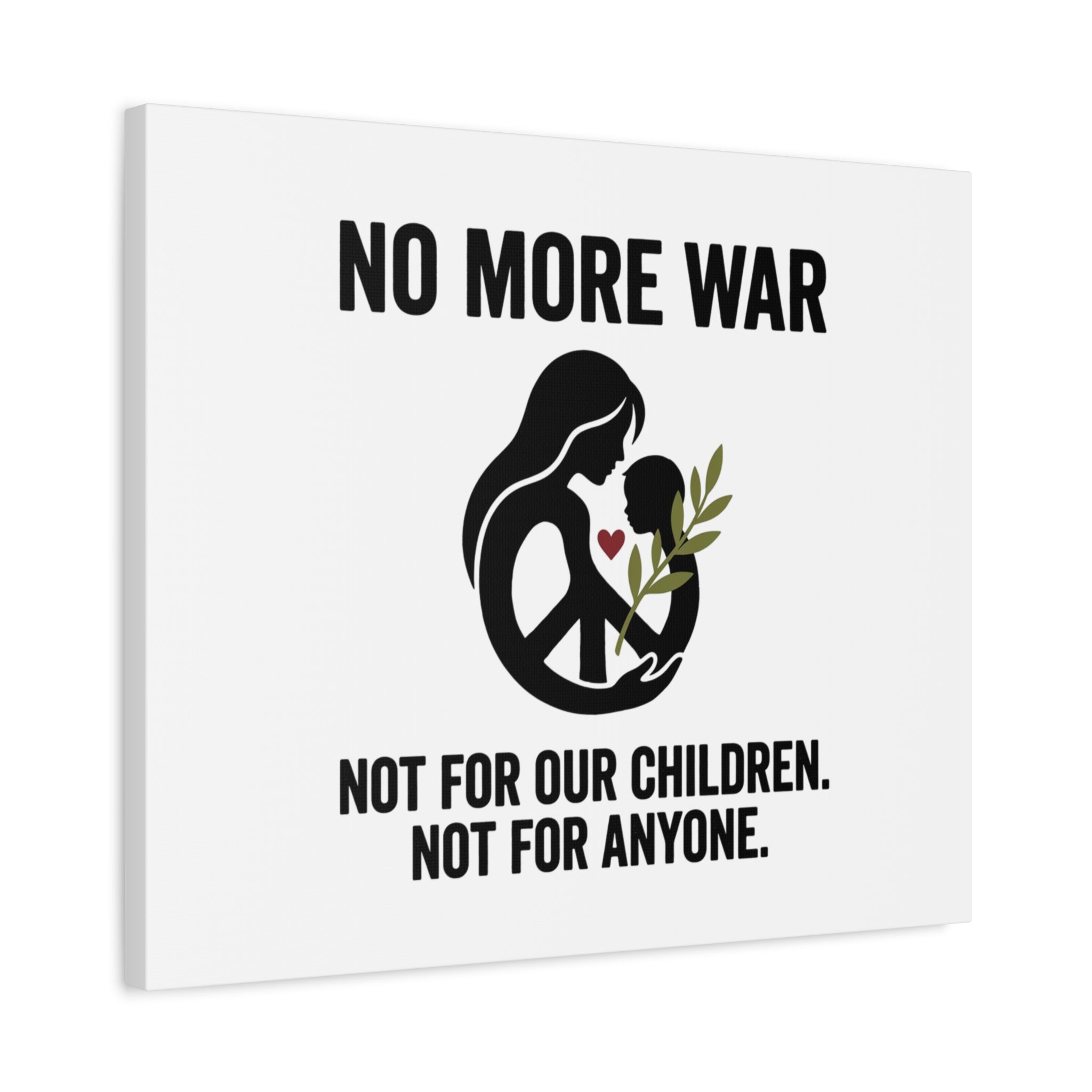 No More War Canvas, Anti-War Peace Protest Wall Art | Solidarity Ceasefire. 36" x 36" 1.25"