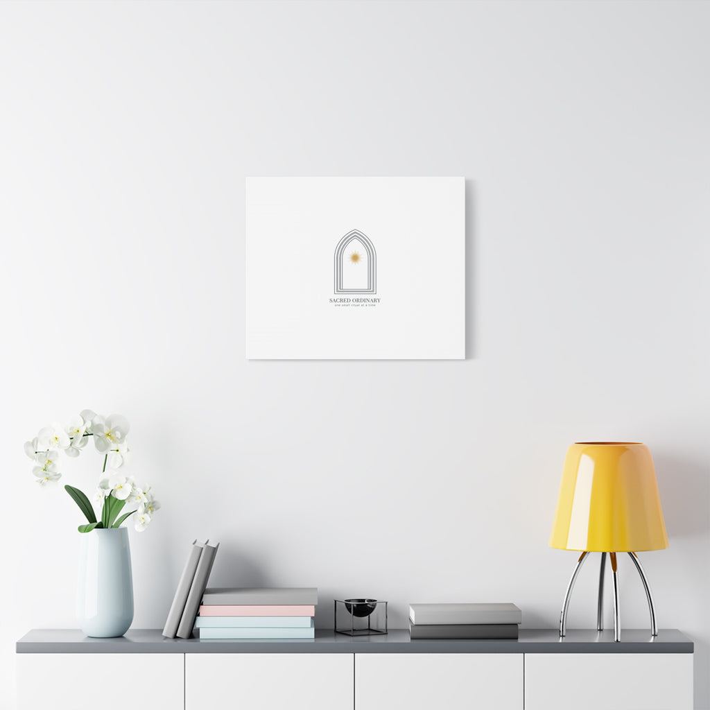 Sacred Ordinary Gothic Arch Canvas | Minimal Scripture Art, Quiet Luxury 36" x 36" 1.25"