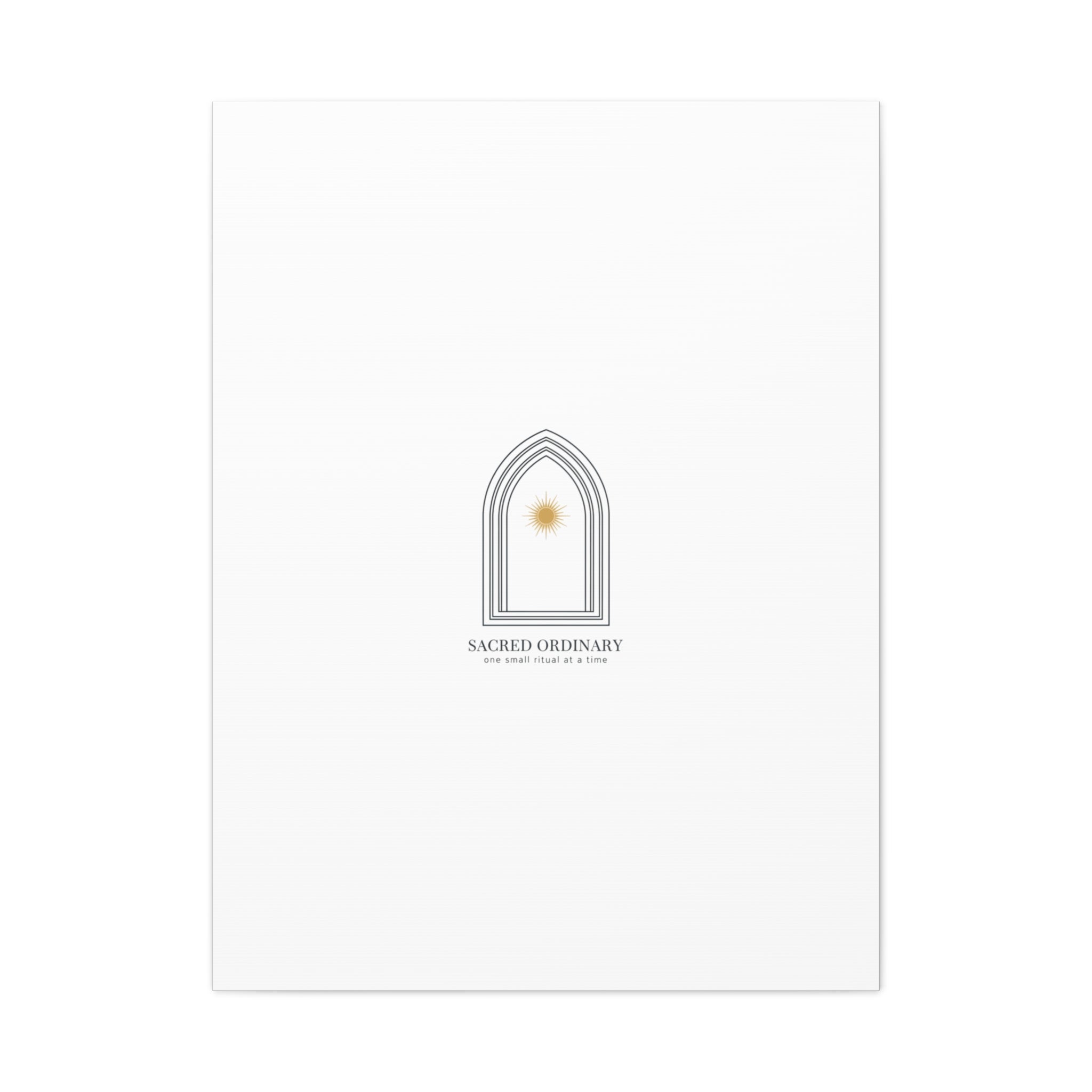 Sacred Ordinary Gothic Arch Canvas | Minimal Scripture Art, Quiet Luxury