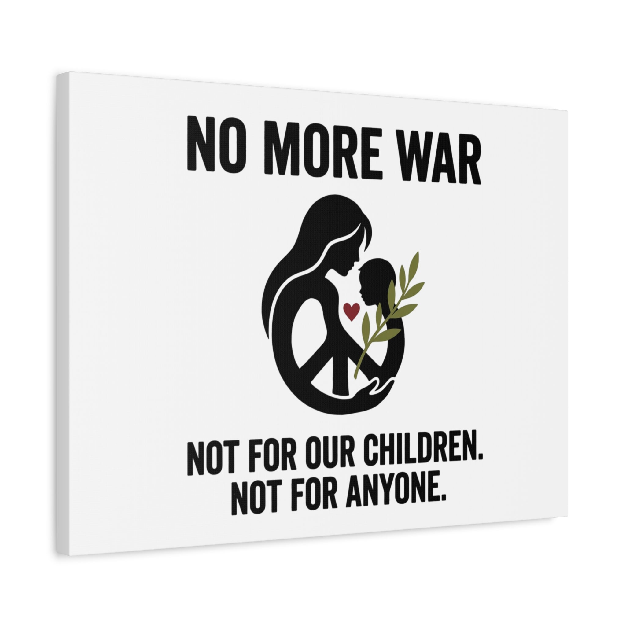 No More War Canvas, Anti-War Peace Protest Wall Art | Solidarity Ceasefire. 36" x 36" 1.25"