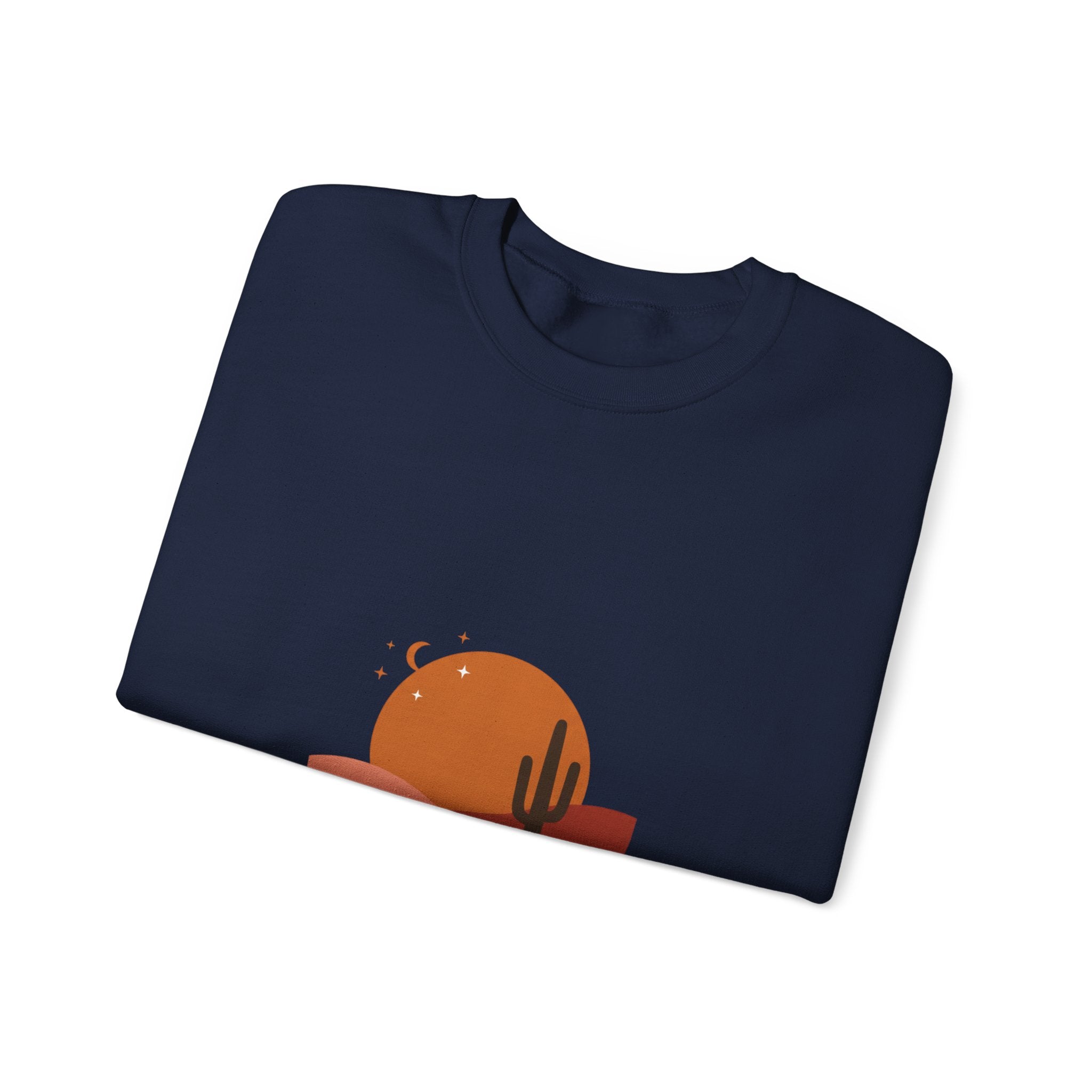 Desert Sunset Minimalist Mesa Sweatshirt | Southwestern adobe-inspired wall art vibe Navy