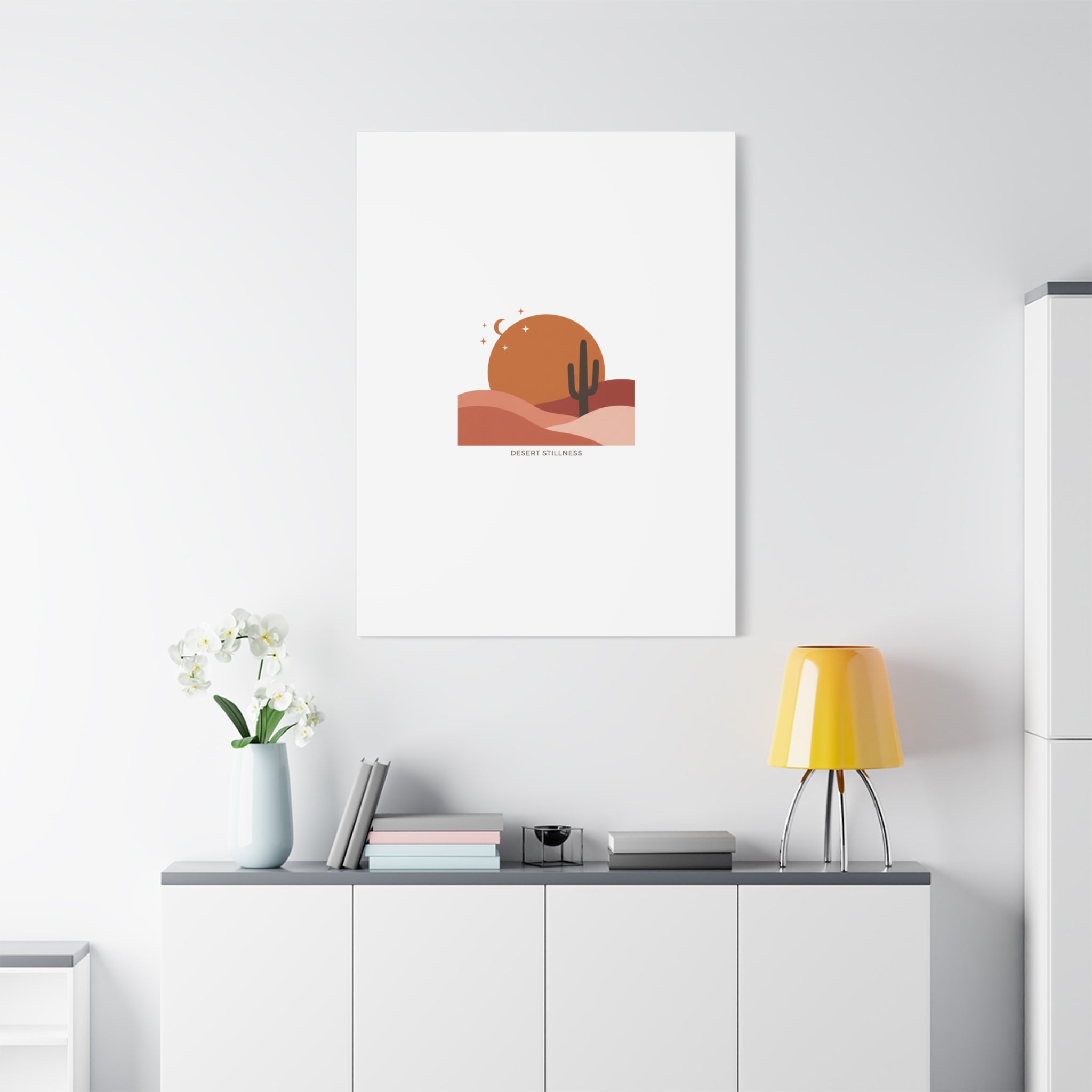 Desert Stillness Canvas, Desert Sunset Minimalist Mesa | Southwestern Art Print 36" x 36" 1.25"