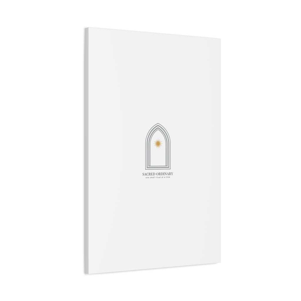 Sacred Ordinary Gothic Arch Canvas | Minimal Scripture Art, Quiet Luxury