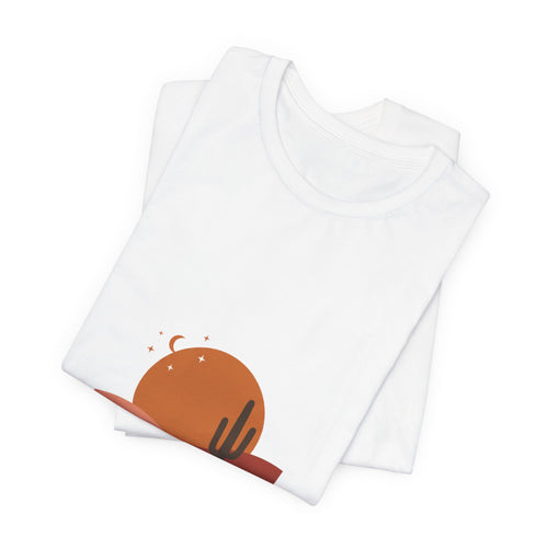 Desert Sunset Minimalist Mesa Tee | Southwestern art print, adobe-inspired Navy