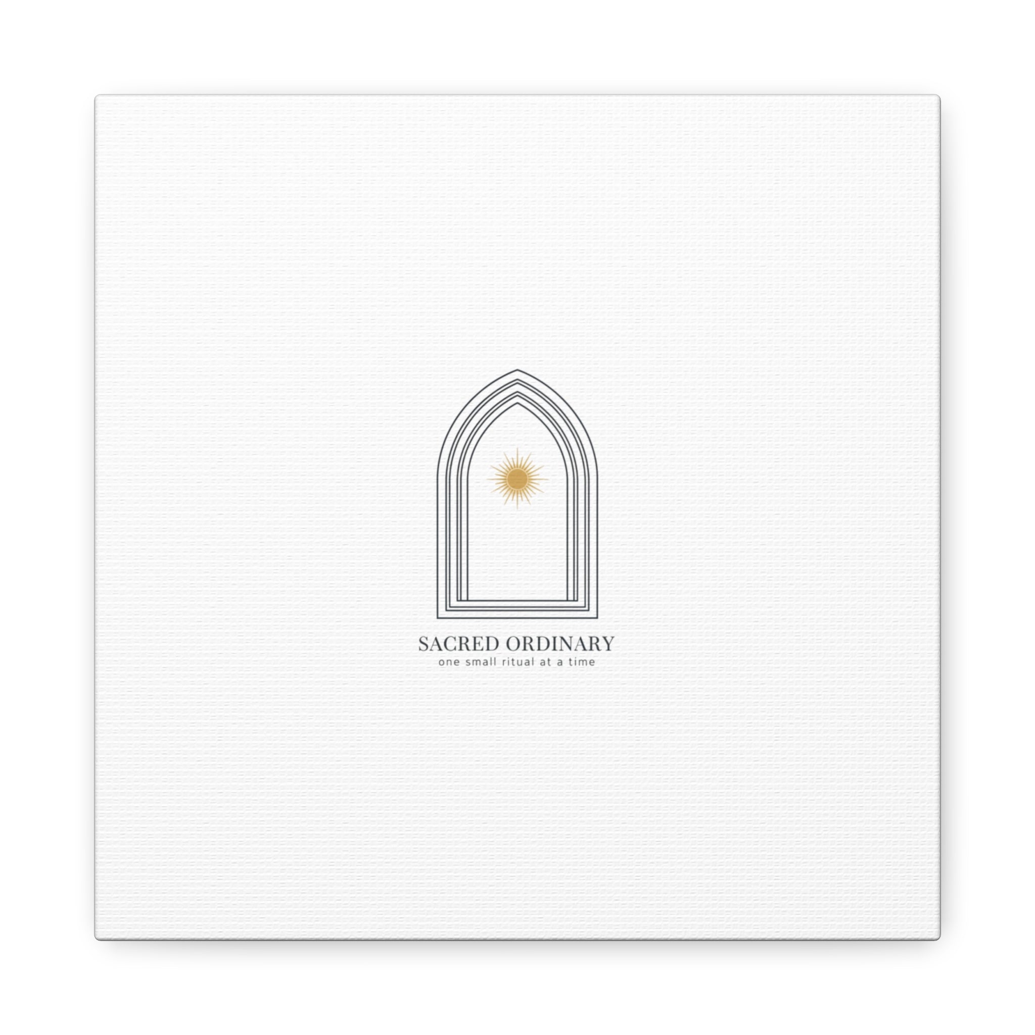 Sacred Ordinary Gothic Arch Canvas | Minimal Scripture Art, Quiet Luxury