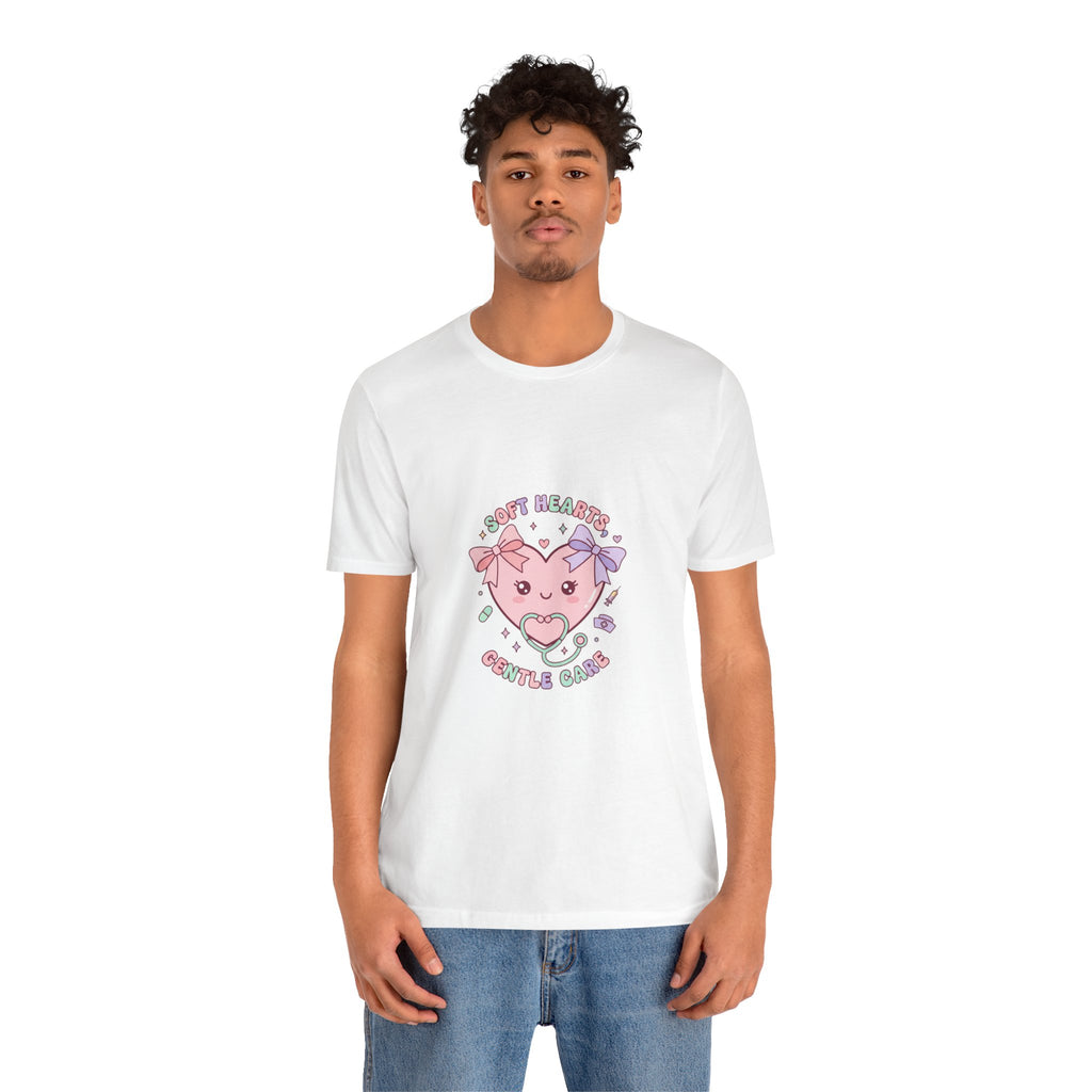 Kawaii Nurse Heart Tee | pastel healthcare design, coquette medical shirt Navy