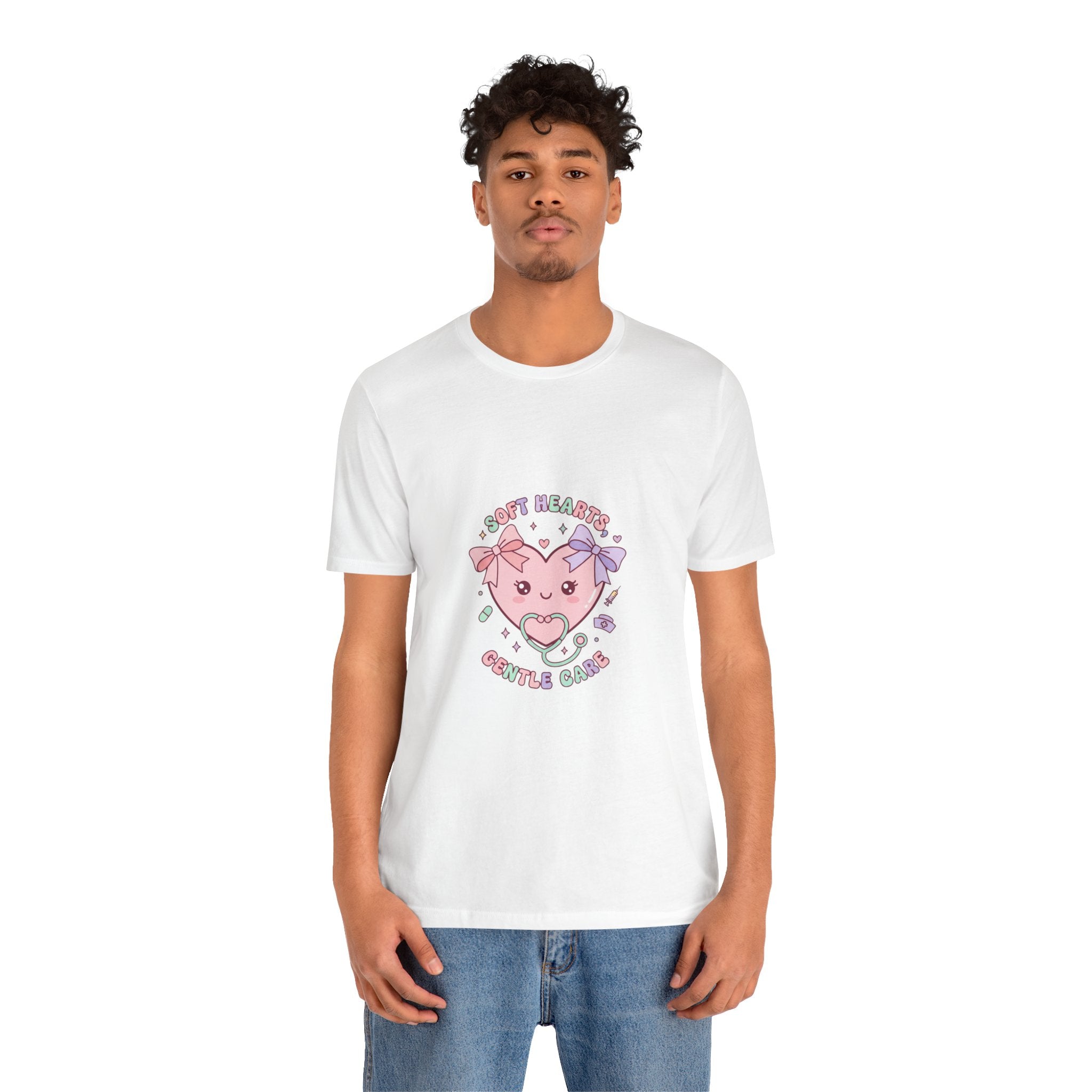 Kawaii Nurse Heart Tee | pastel healthcare design, coquette medical shirt Navy