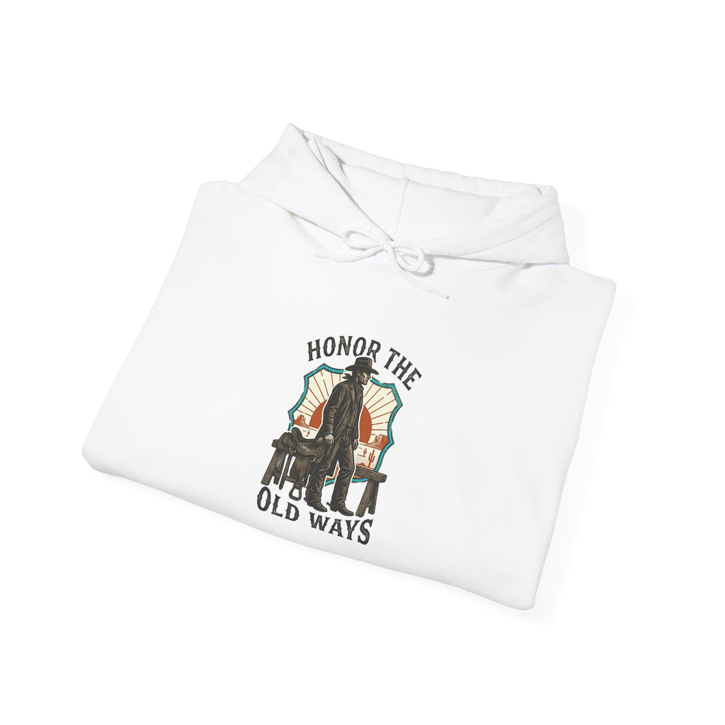 Honor the Old Ways Hoodie | Western Americana, Vintage Cowboy Frontier. Navy