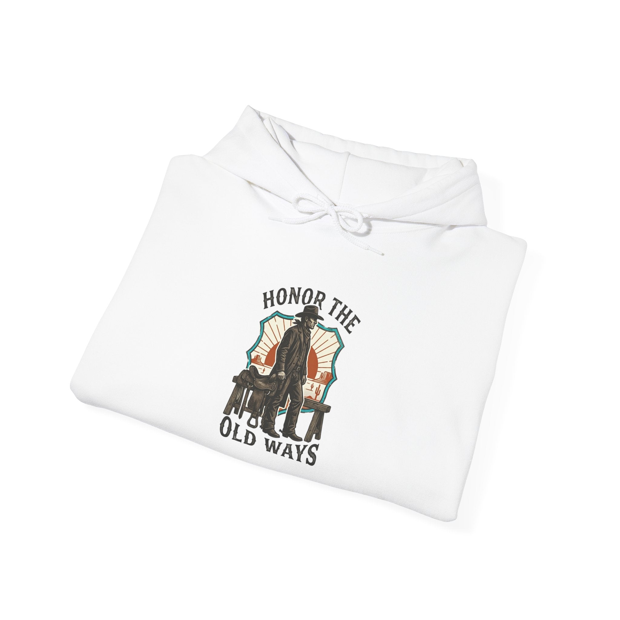 Honor the Old Ways Hoodie | Western Americana, Vintage Cowboy Frontier. Navy