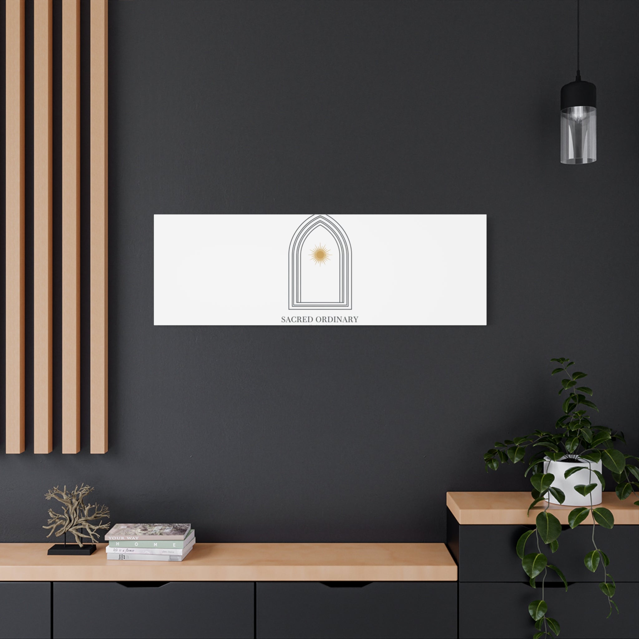 Sacred Ordinary Gothic Arch Canvas | Minimal Scripture Art, Quiet Luxury 36" x 36" 1.25"