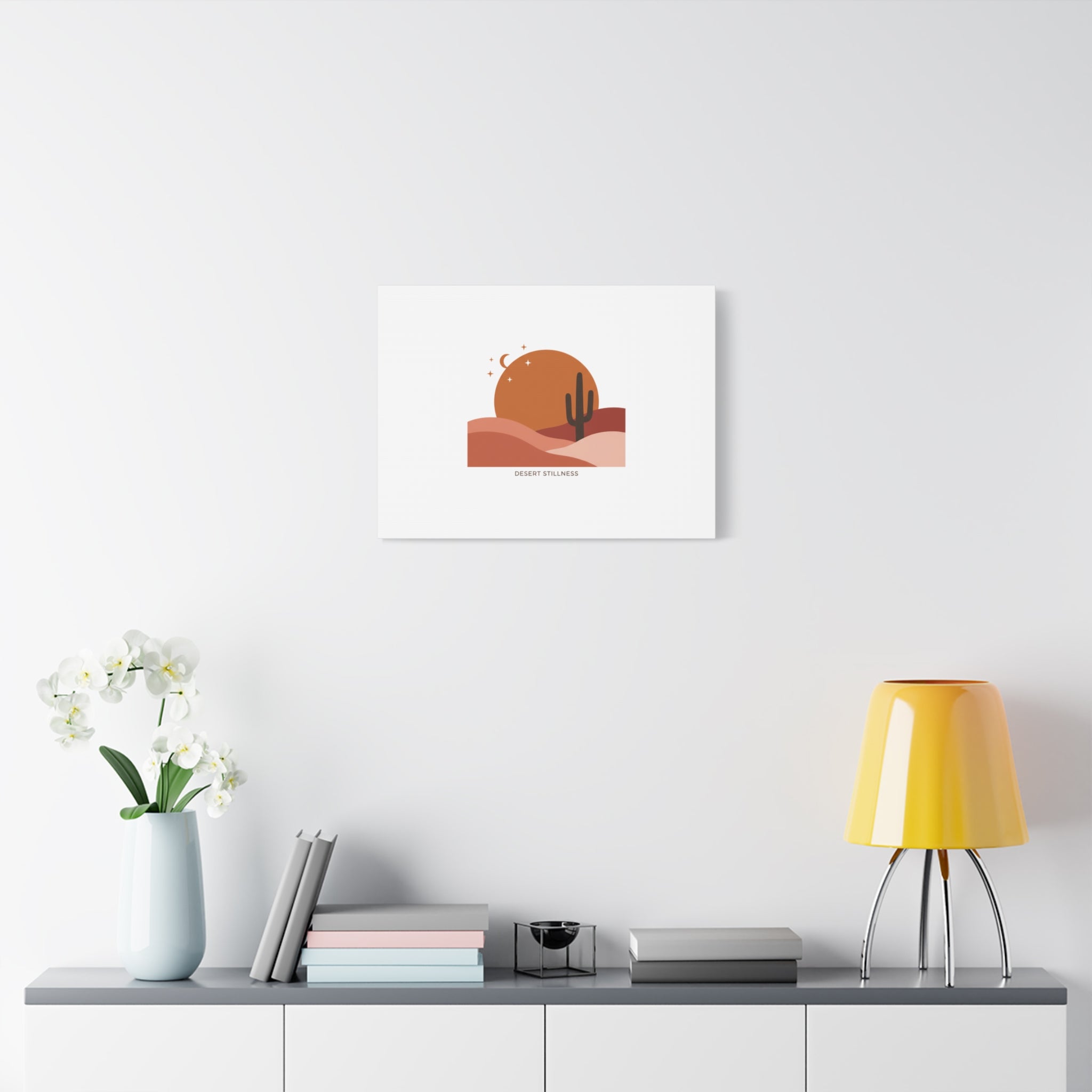 Desert Stillness Canvas, Desert Sunset Minimalist Mesa | Southwestern Art Print 36" x 36" 1.25"