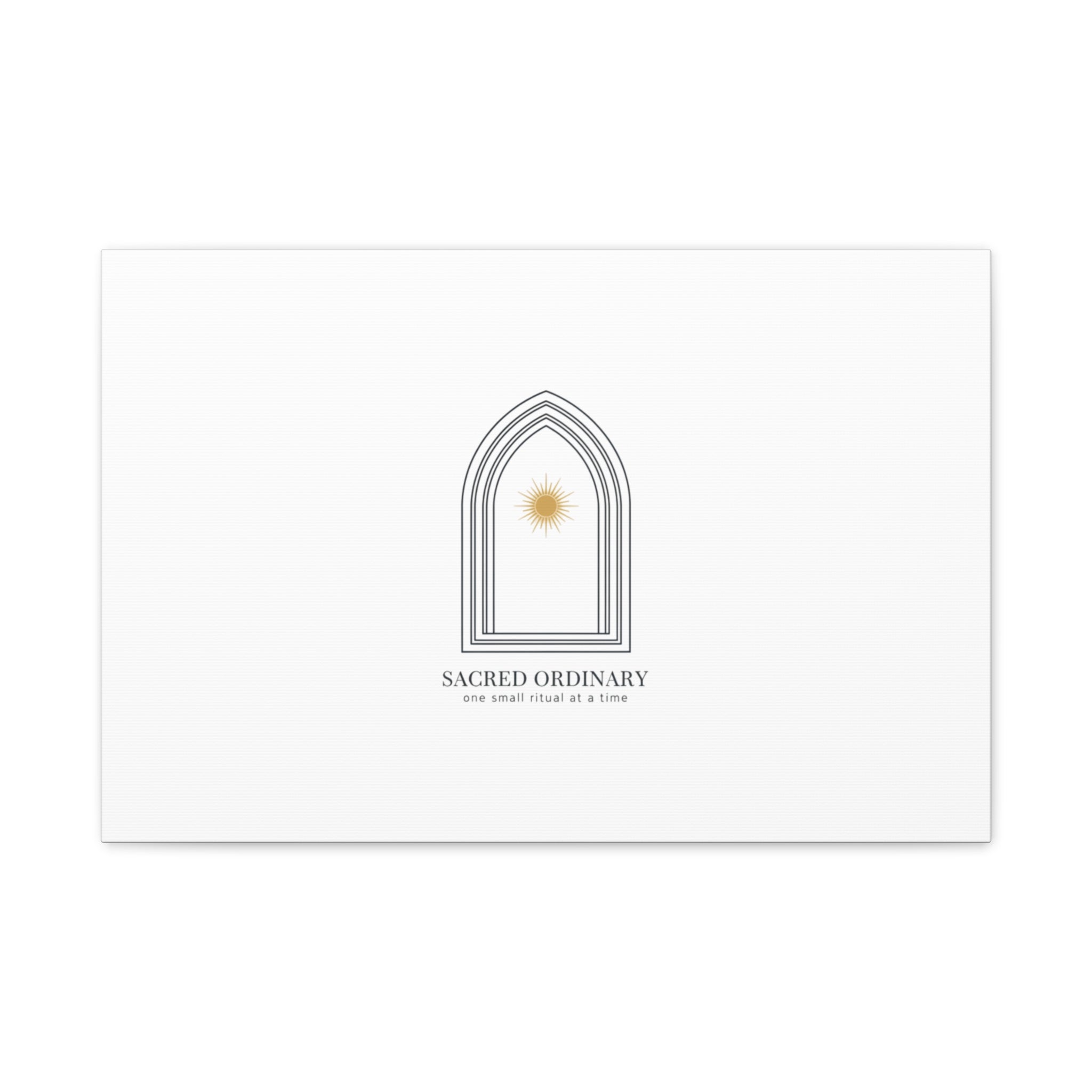 Sacred Ordinary Gothic Arch Canvas | Minimal Scripture Art, Quiet Luxury