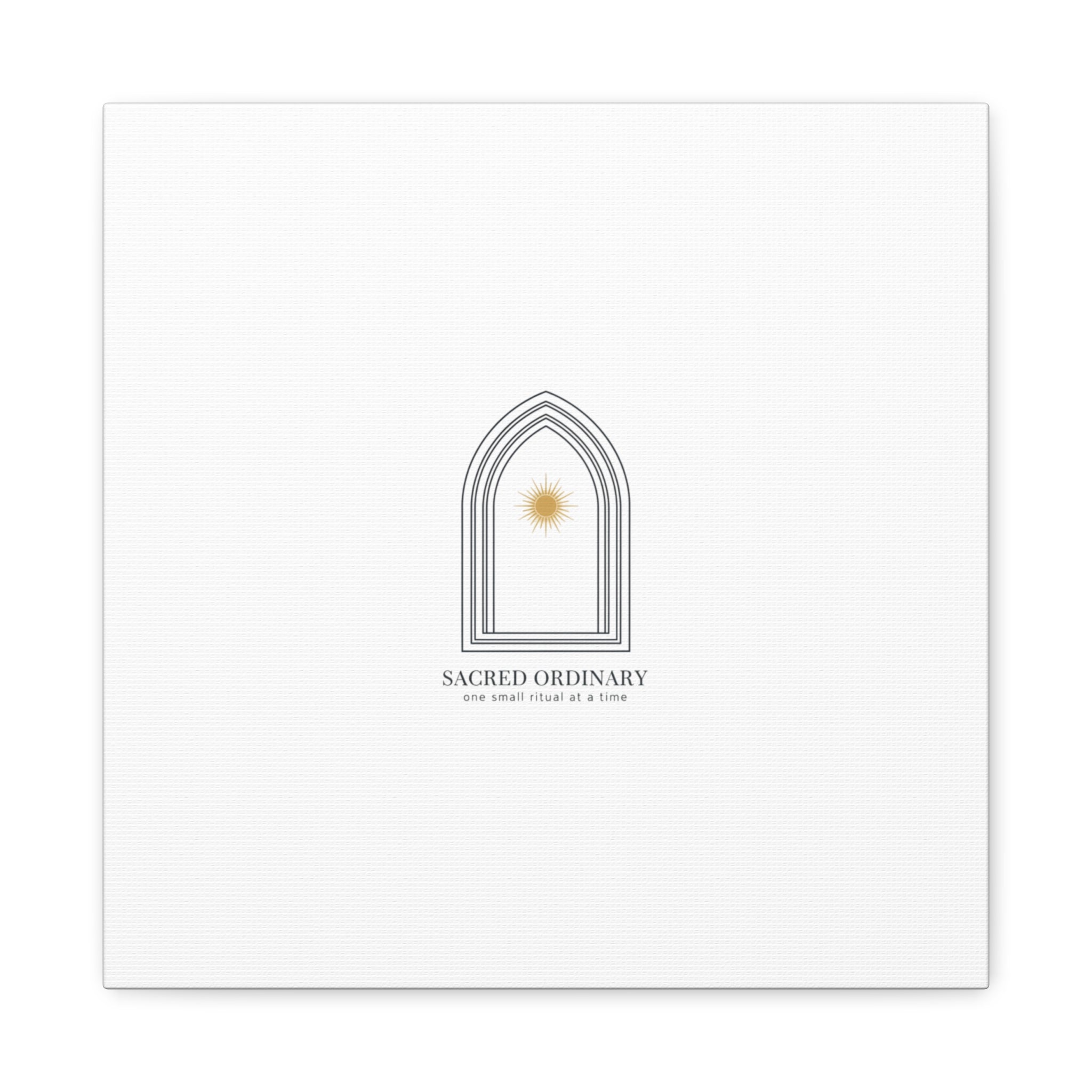 Sacred Ordinary Gothic Arch Canvas | Minimal Scripture Art, Quiet Luxury