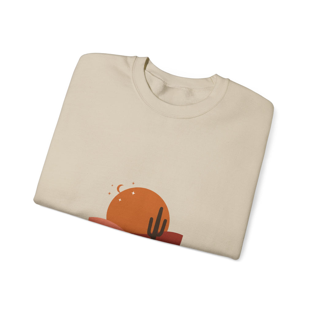 Desert Sunset Minimalist Mesa Sweatshirt | Southwestern adobe-inspired wall art vibe Navy