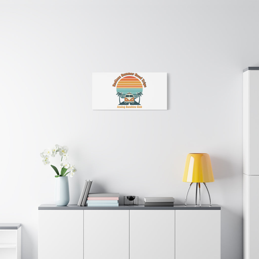 Endless Summer Road Trips Canvas | 1970s Sunset, Retro Surf Palm Art 36" x 36" 1.25"