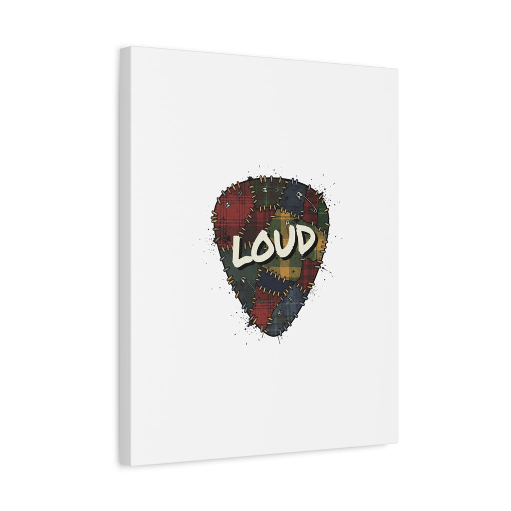 Plaid Patchwork Guitar Pick Canvas, Grunge Revival, 90s Rock Plaid Aesthetic 36" x 36" 1.25"