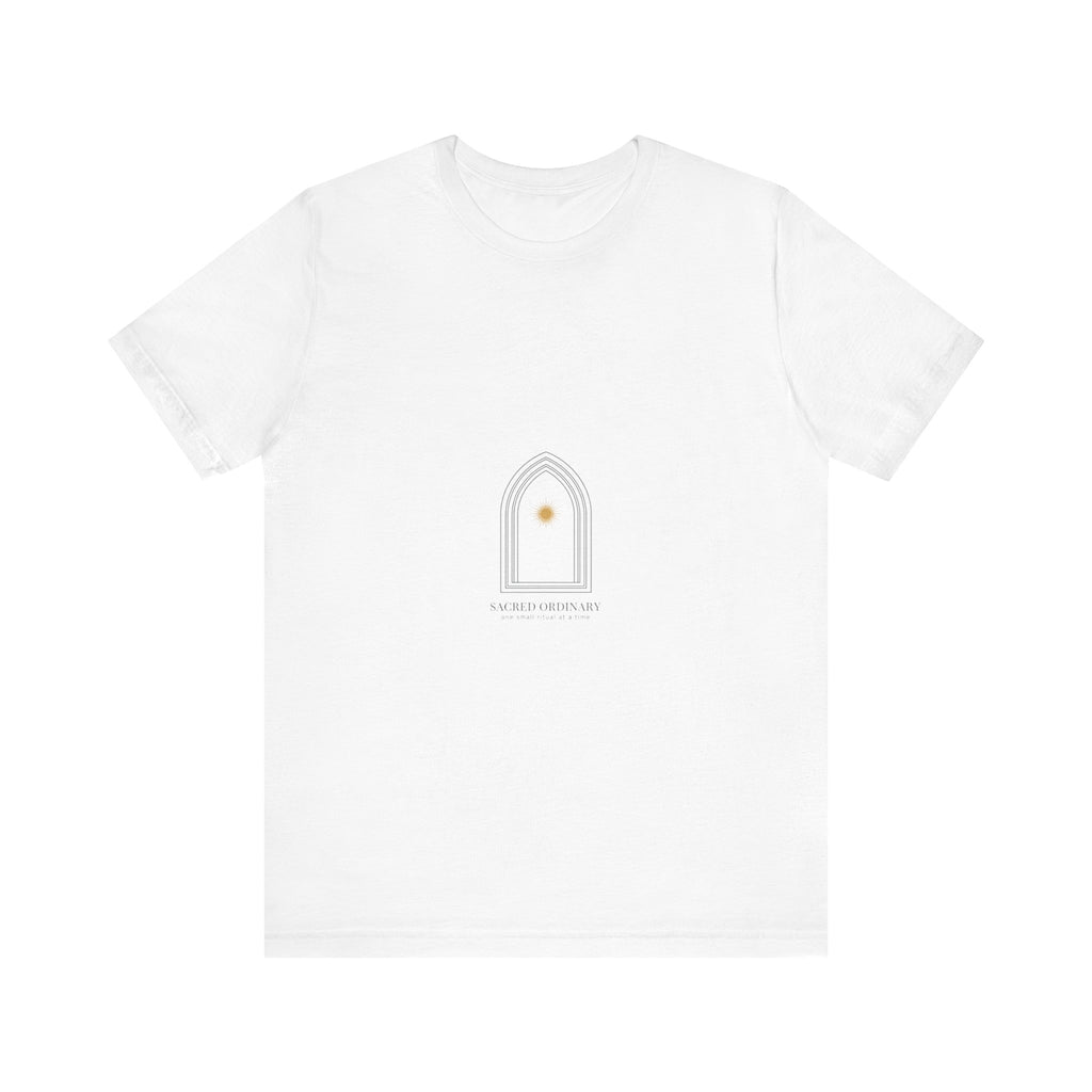 Gothic Arch Minimal Tee | Monastic Minimalism, serene typography Navy
