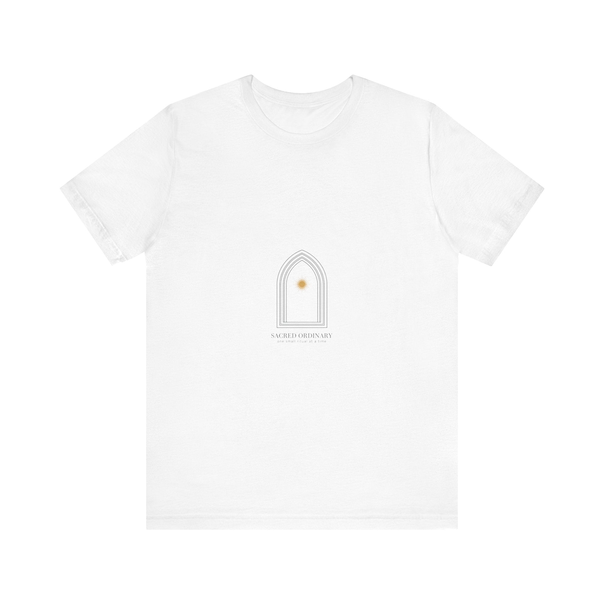 Gothic Arch Minimal Tee | Monastic Minimalism, serene typography Navy