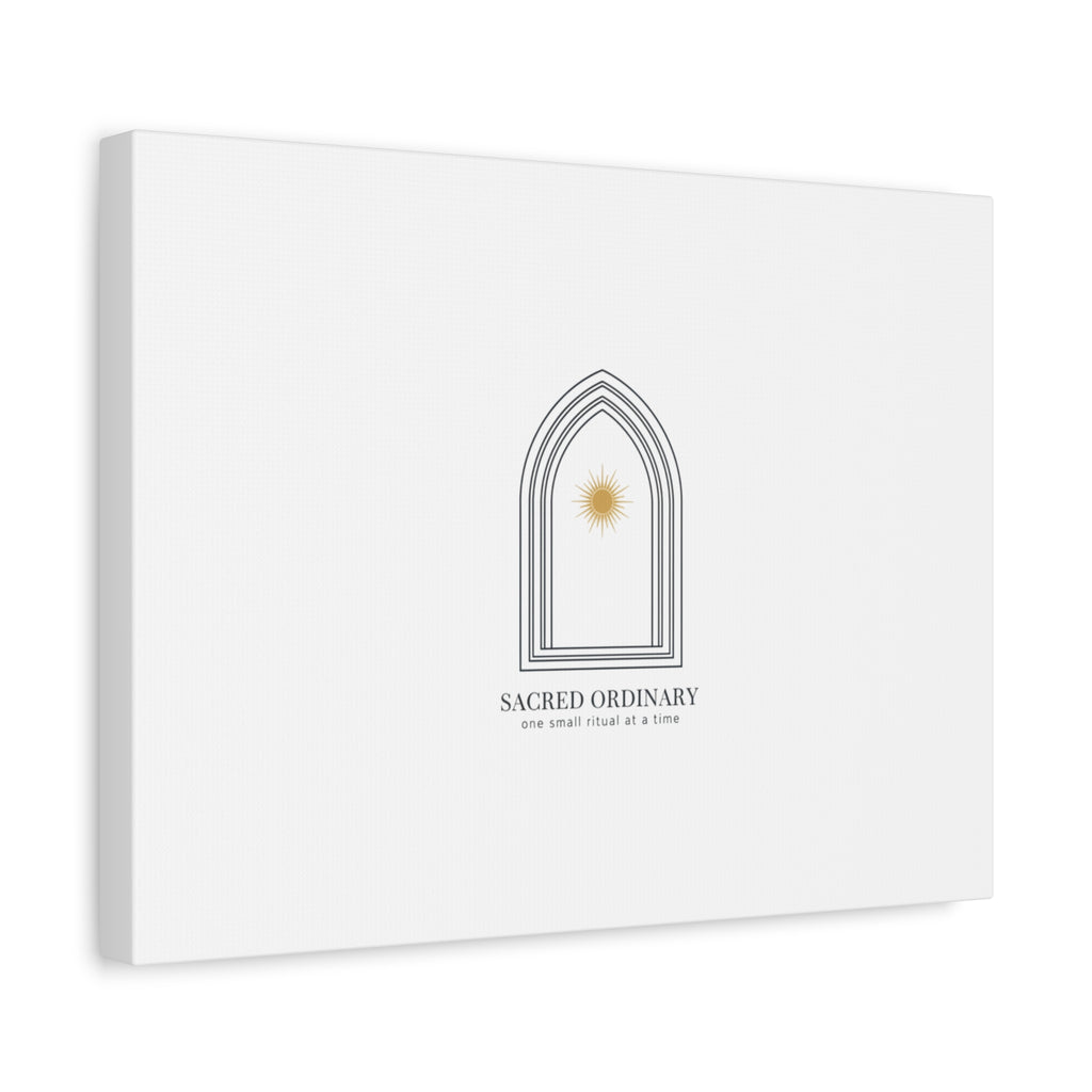 Sacred Ordinary Gothic Arch Canvas | Minimal Scripture Art, Quiet Luxury 36" x 36" 1.25"