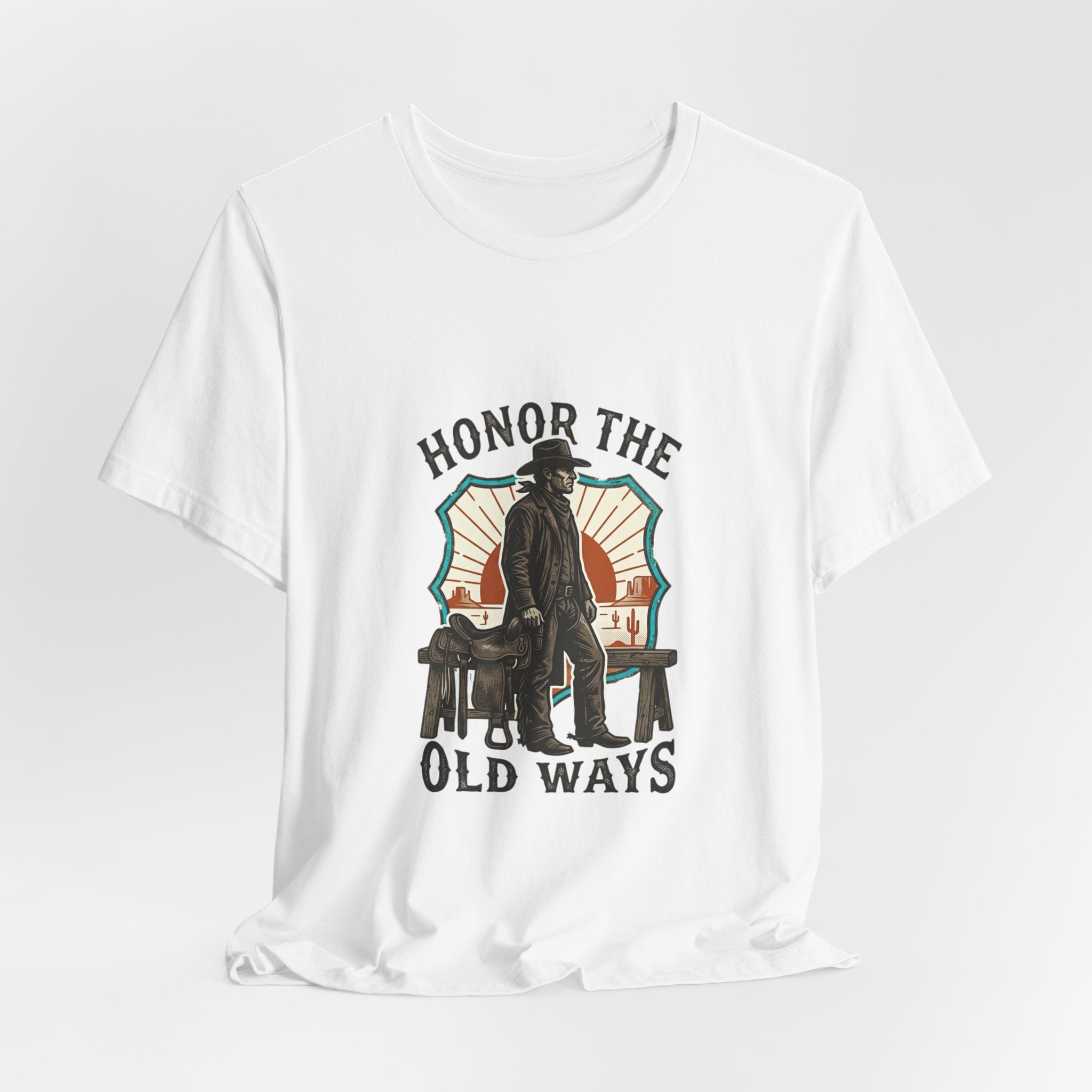 Honor the Old Ways T-Shirt | Western Americana Vintage Cowboy Frontier Navy