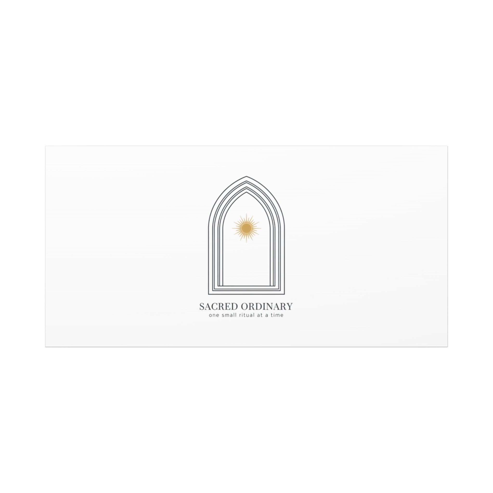 Sacred Ordinary Gothic Arch Canvas | Minimal Scripture Art, Quiet Luxury