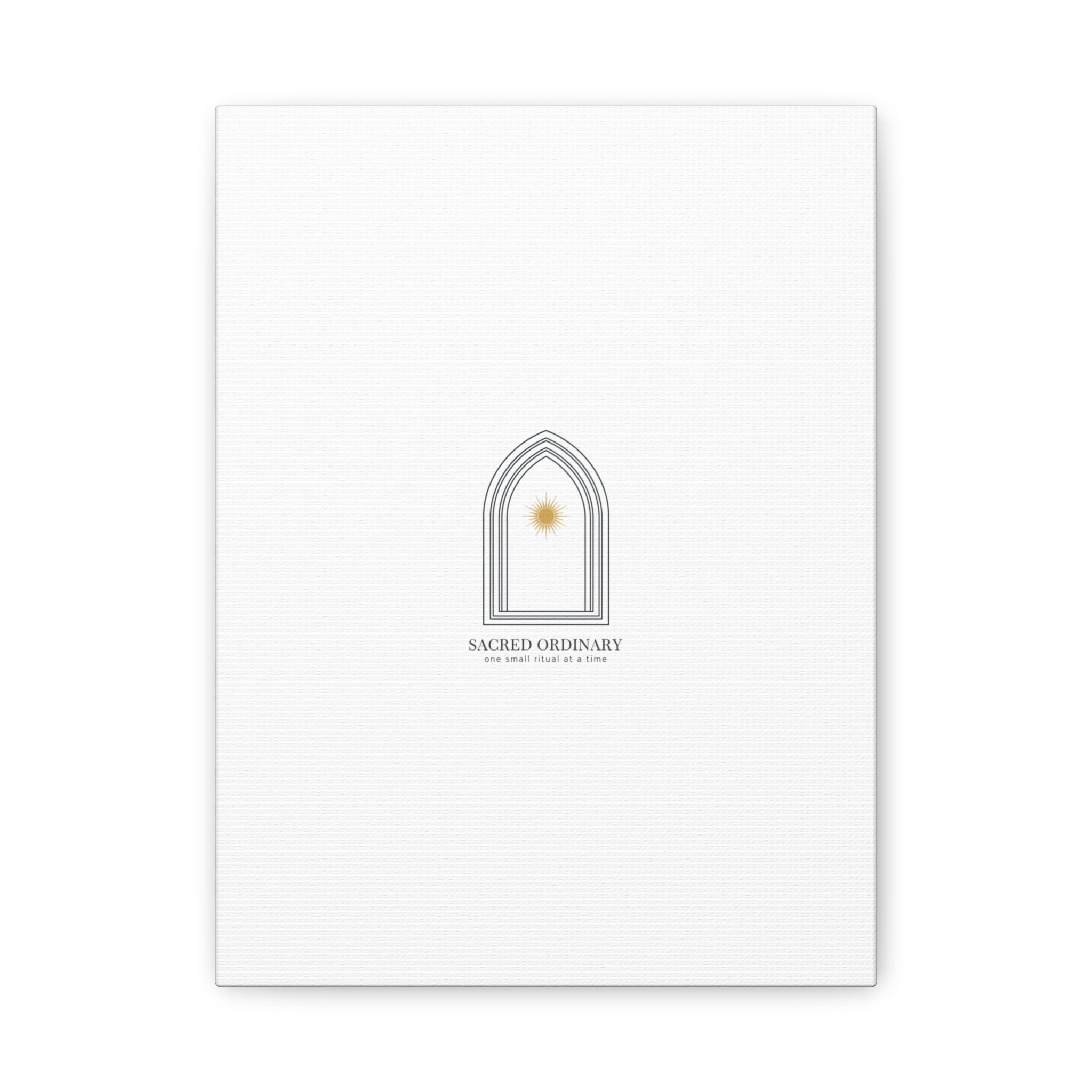 Sacred Ordinary Gothic Arch Canvas | Minimal Scripture Art, Quiet Luxury