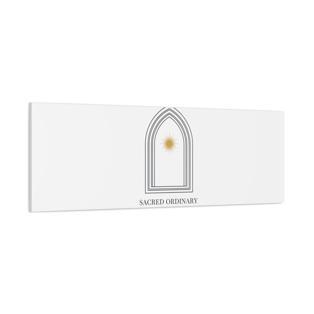 Sacred Ordinary Gothic Arch Canvas | Minimal Scripture Art, Quiet Luxury 36" x 36" 1.25"