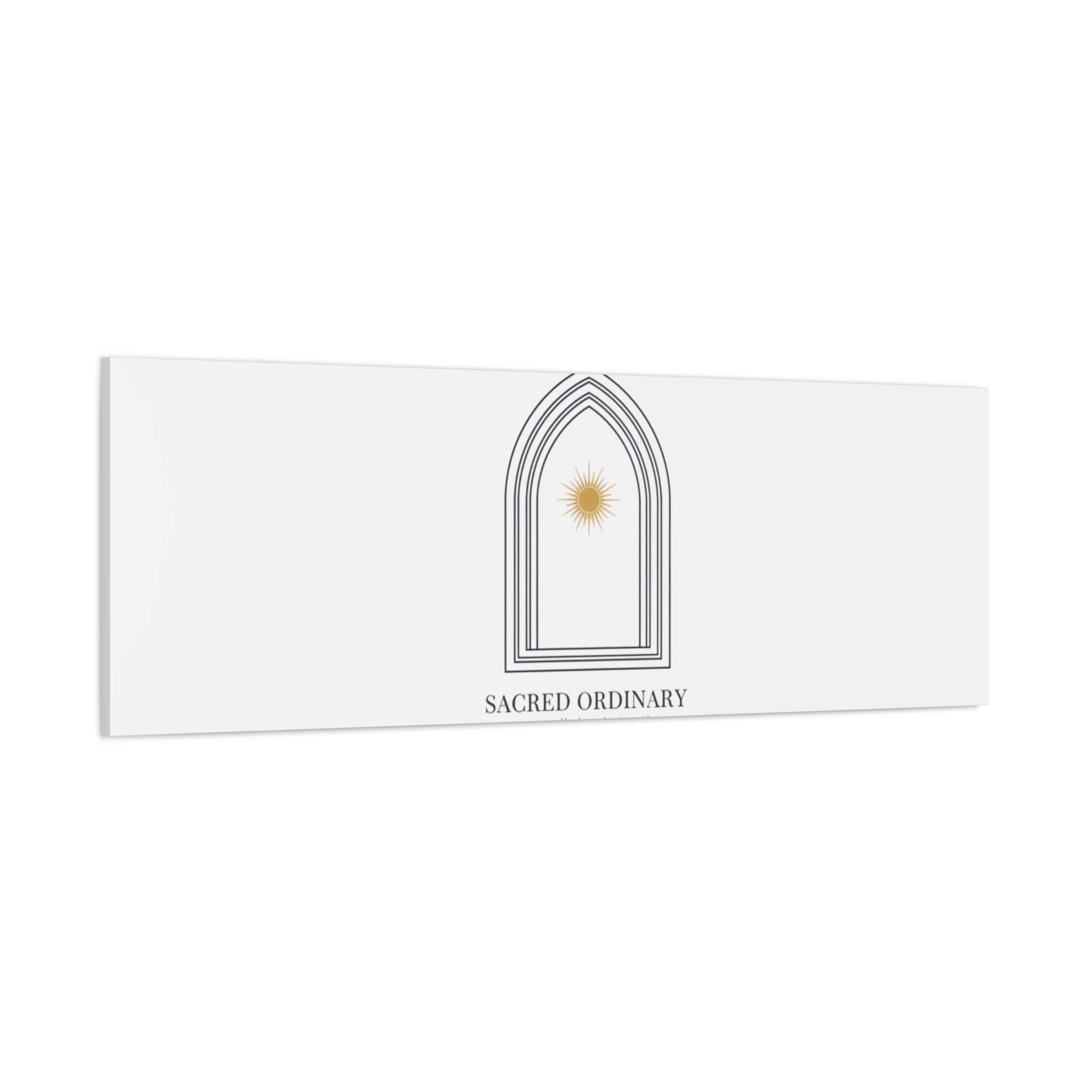 Sacred Ordinary Gothic Arch Canvas | Minimal Scripture Art, Quiet Luxury 36" x 36" 1.25"
