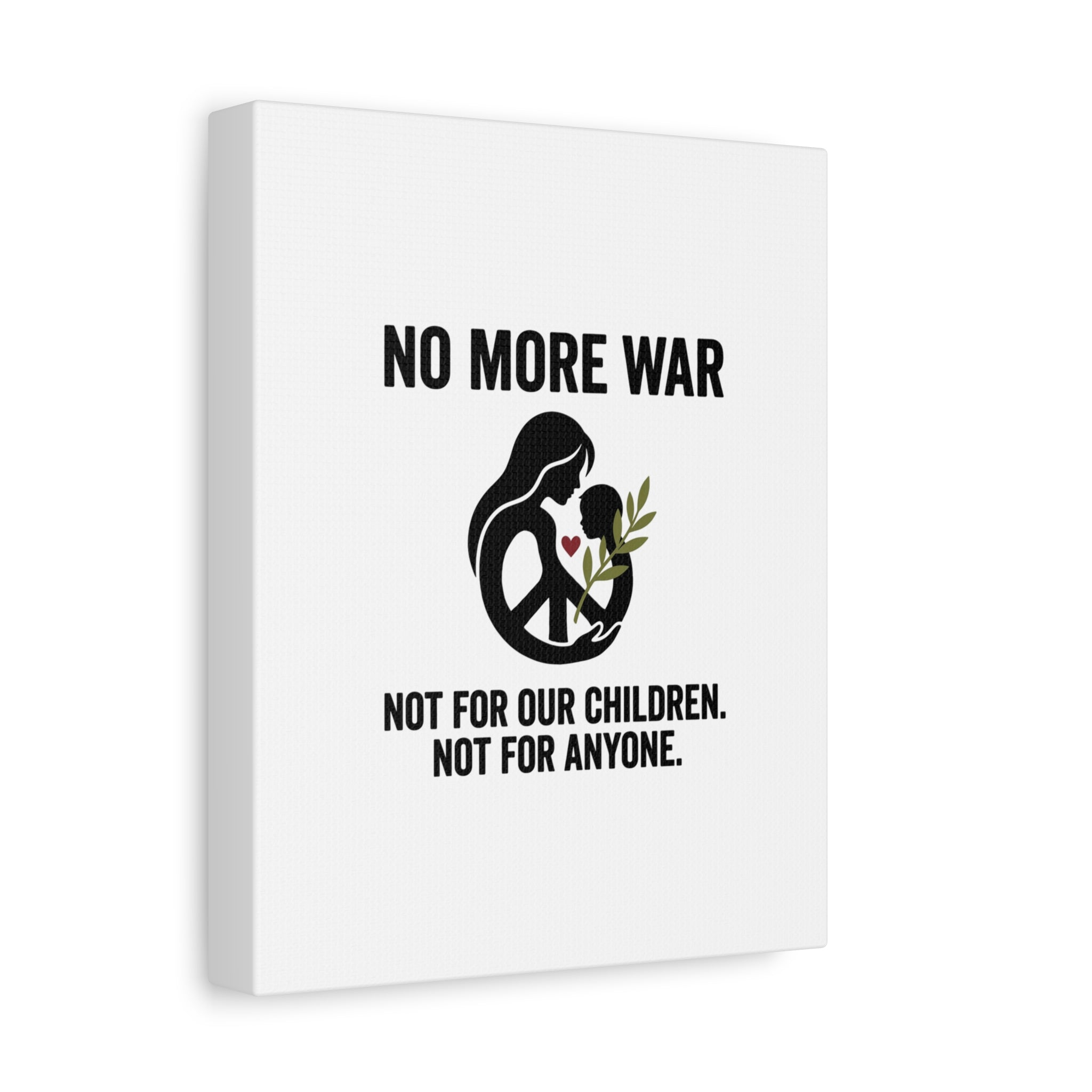 No More War Canvas, Anti-War Peace Protest Wall Art | Solidarity Ceasefire. 36" x 36" 1.25"