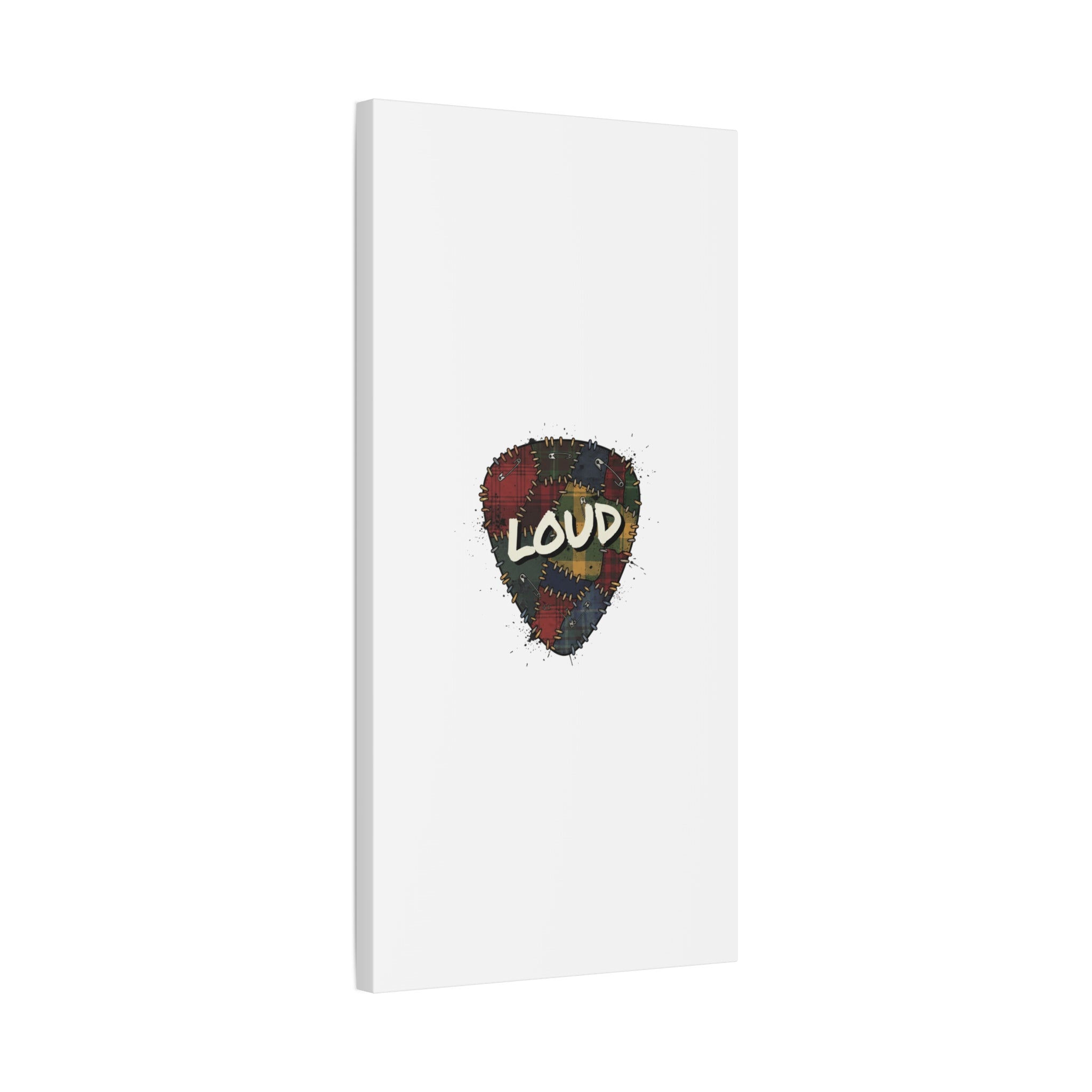 Plaid Patchwork Guitar Pick Canvas, Grunge Revival, 90s Rock Plaid Aesthetic 36" x 36" 1.25"