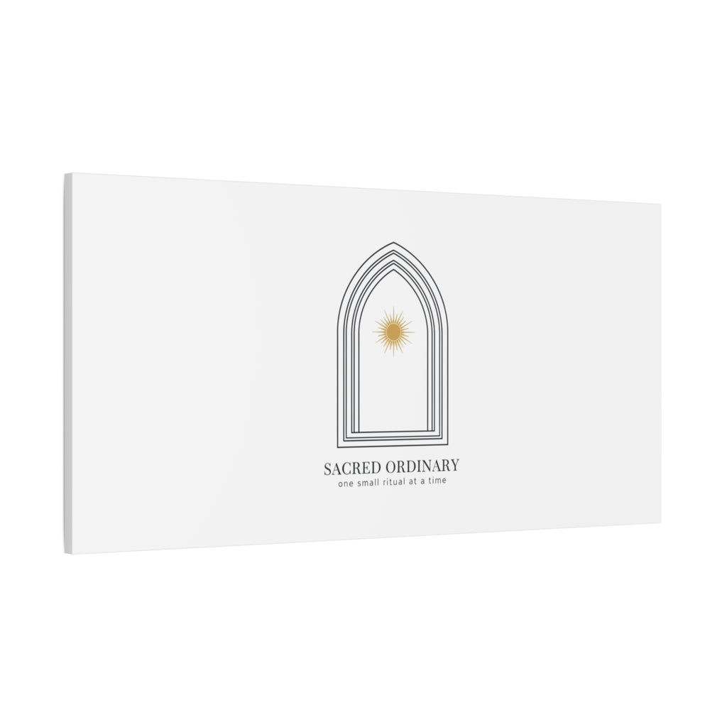 Sacred Ordinary Gothic Arch Canvas | Minimal Scripture Art, Quiet Luxury 36" x 36" 1.25"