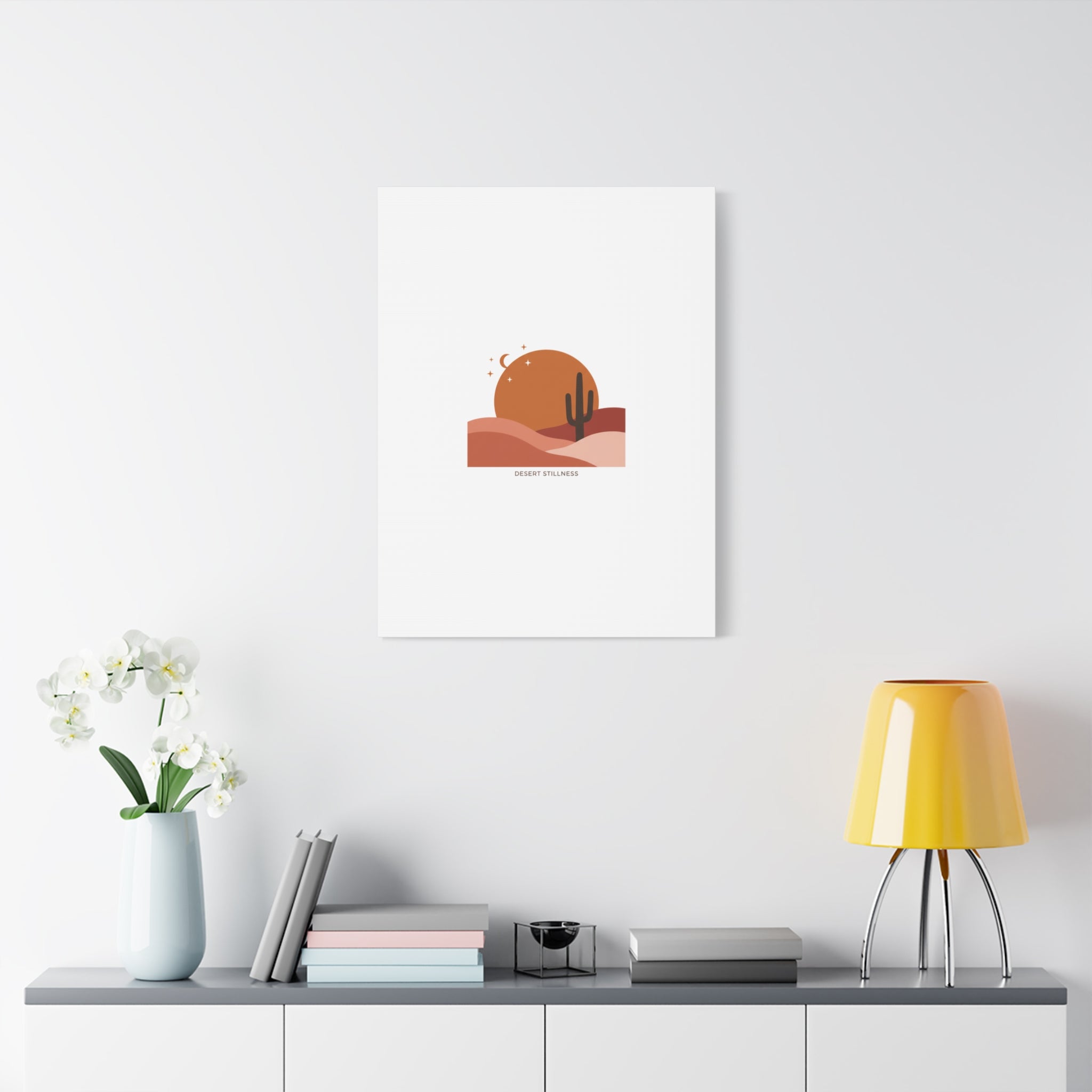 Desert Stillness Canvas, Desert Sunset Minimalist Mesa | Southwestern Art Print 36" x 36" 1.25"