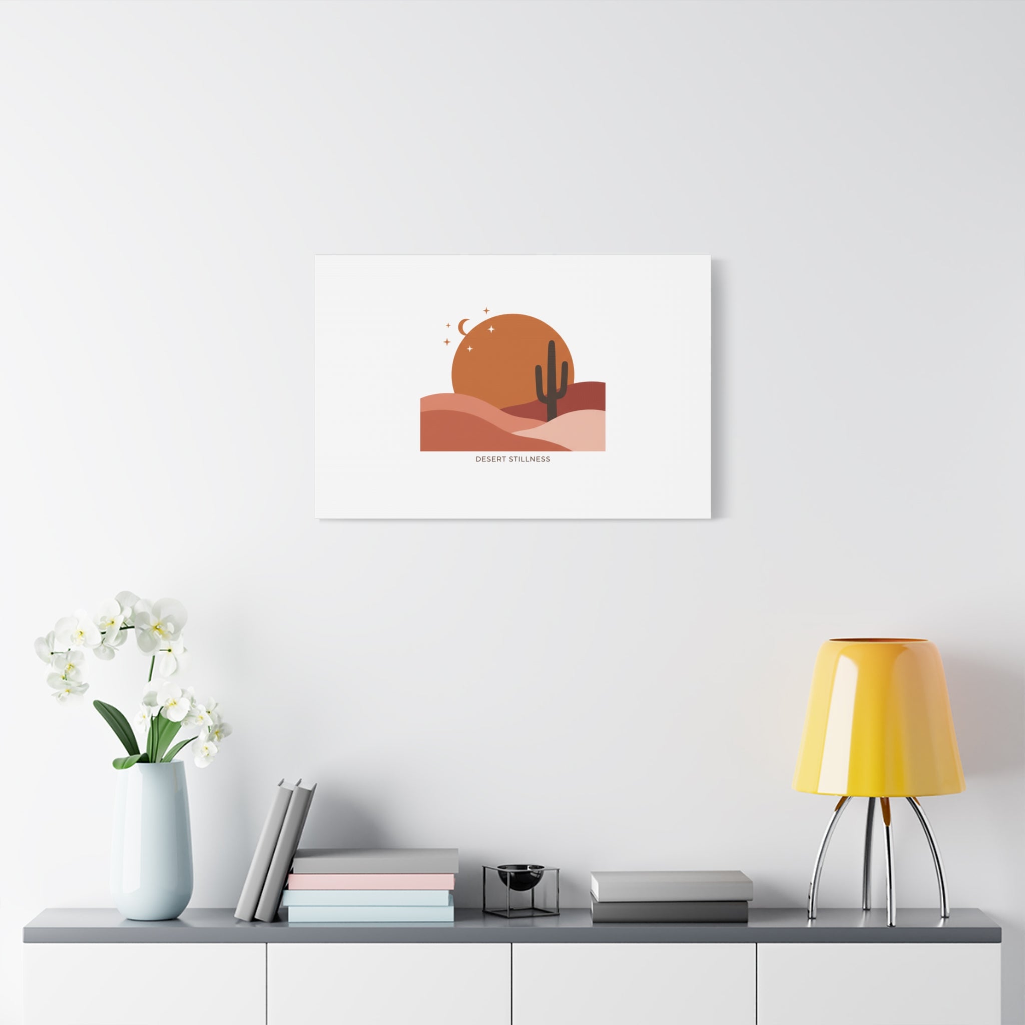 Desert Stillness Canvas, Desert Sunset Minimalist Mesa | Southwestern Art Print 36" x 36" 1.25"