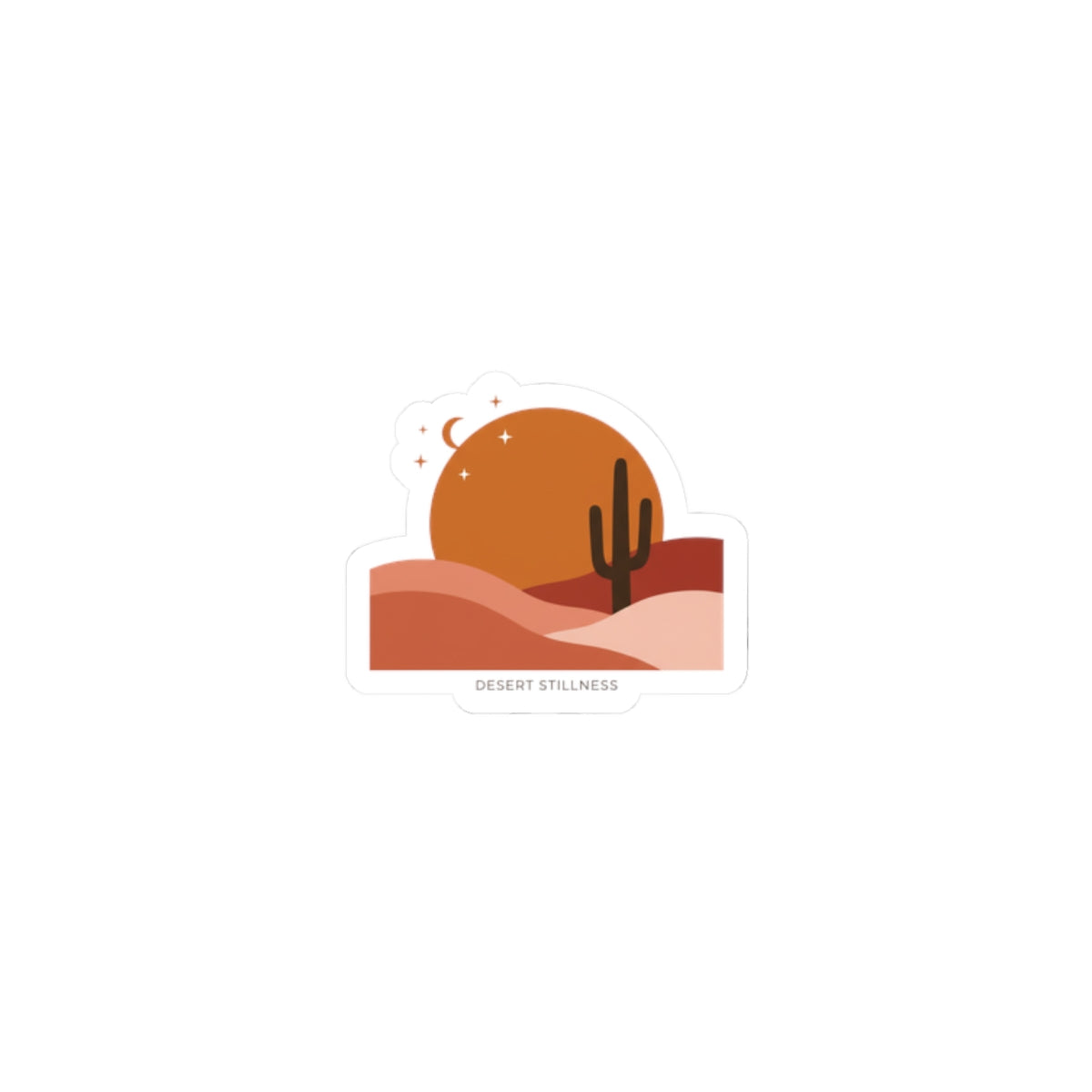 Desert Sunset Minimalist Sticker | Kiss-Cut Southwestern Mesa, Adobe-Inspired 2" × 2" White