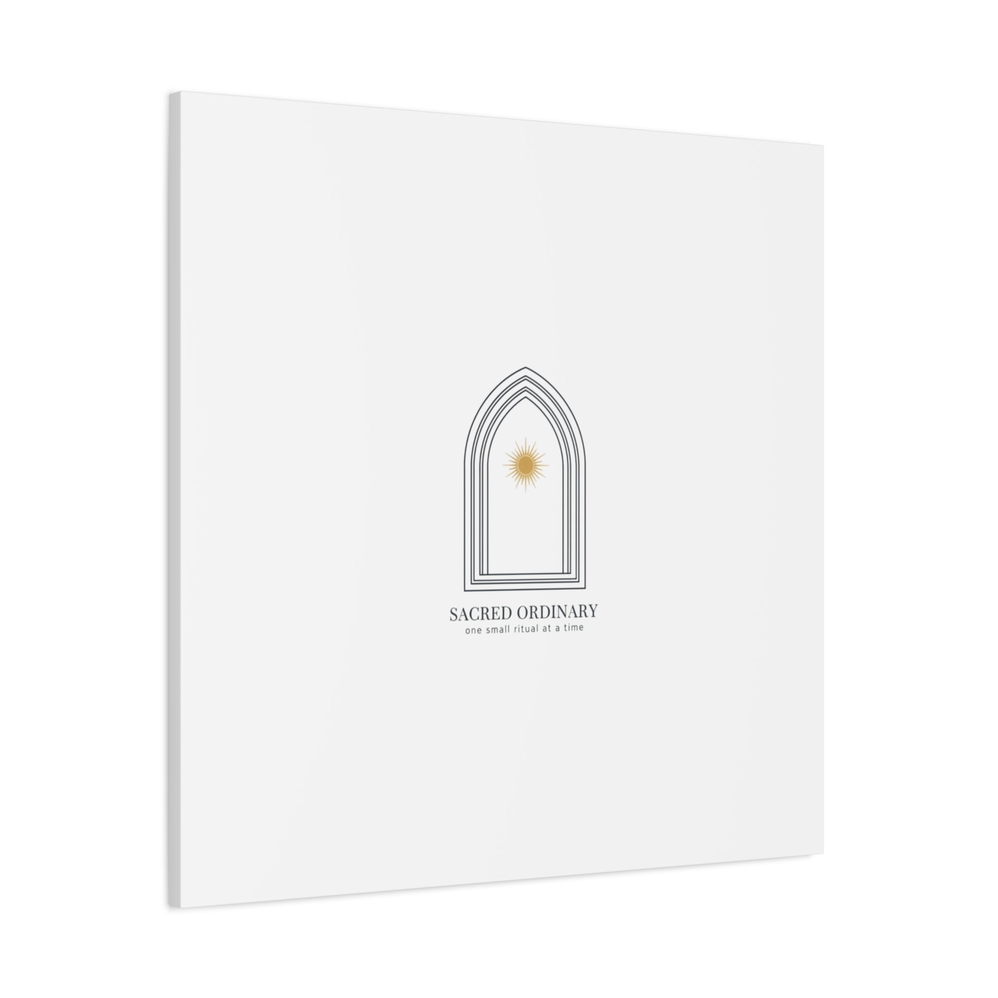 Sacred Ordinary Gothic Arch Canvas | Minimal Scripture Art, Quiet Luxury 36" x 36" 1.25"