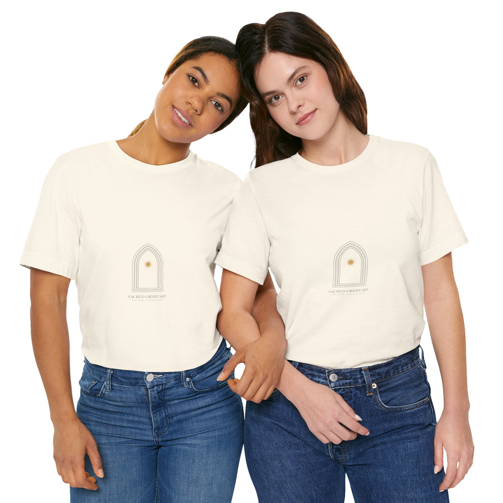 Gothic Arch Minimal Tee | Monastic Minimalism, serene typography Navy