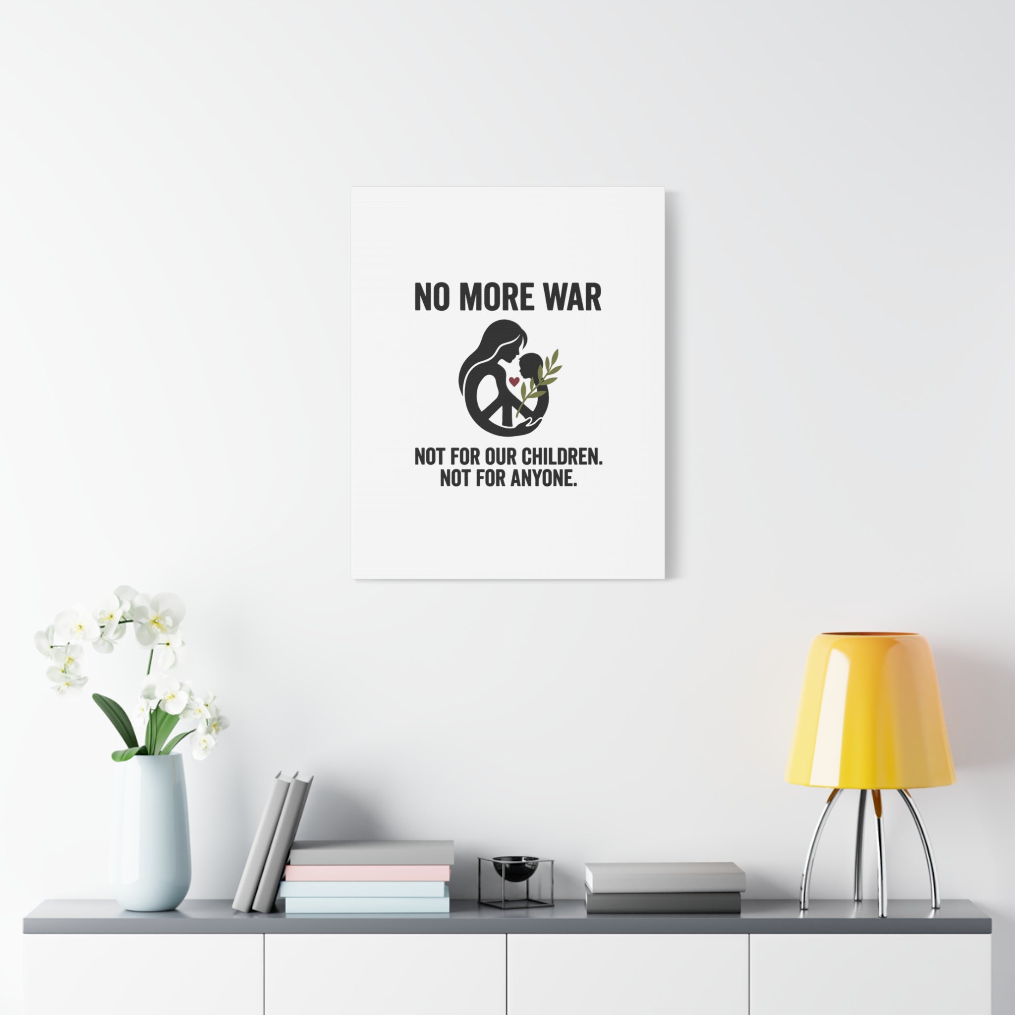 No More War Canvas, Anti-War Peace Protest Wall Art | Solidarity Ceasefire. 36" x 36" 1.25"