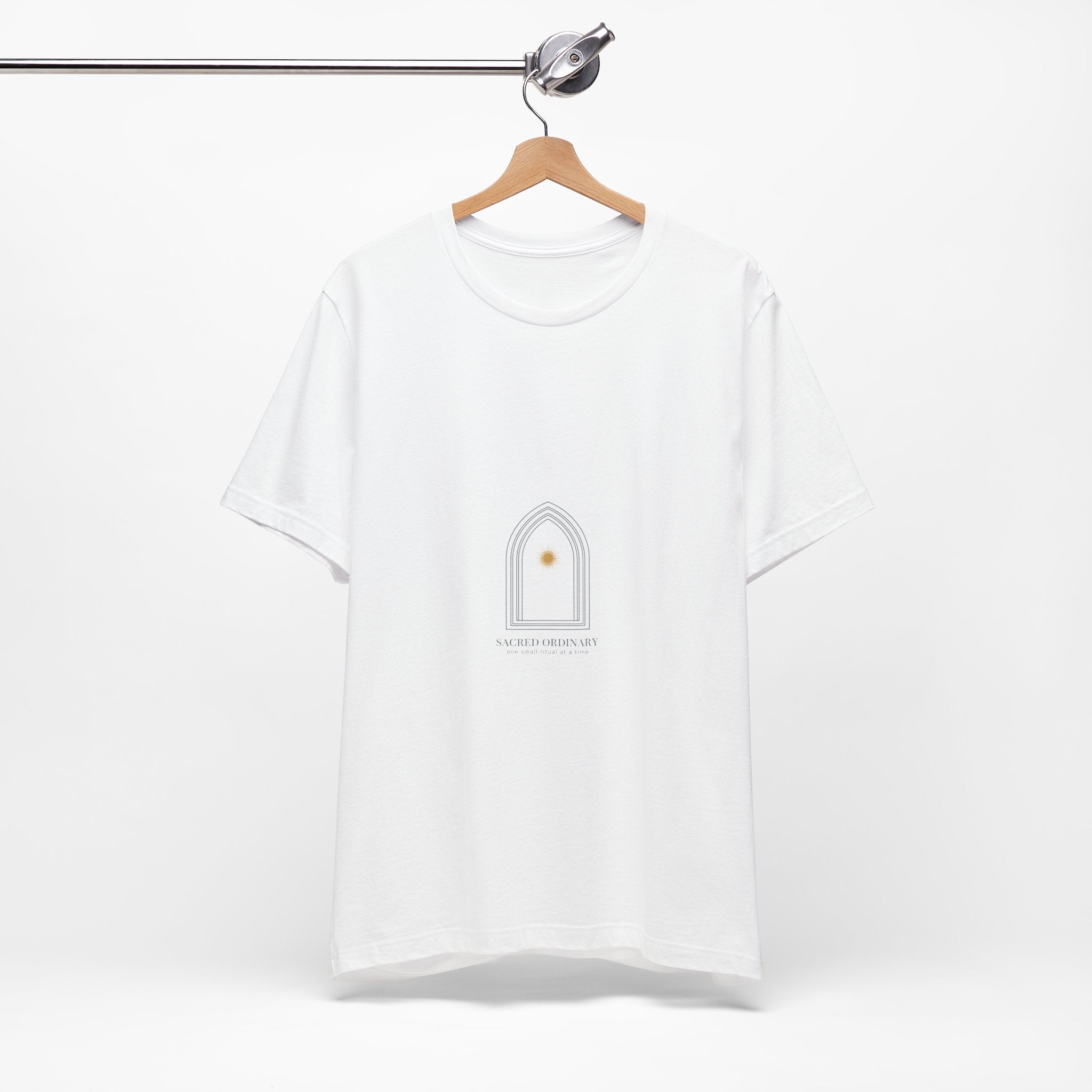 Gothic Arch Minimal Tee | Monastic Minimalism, serene typography