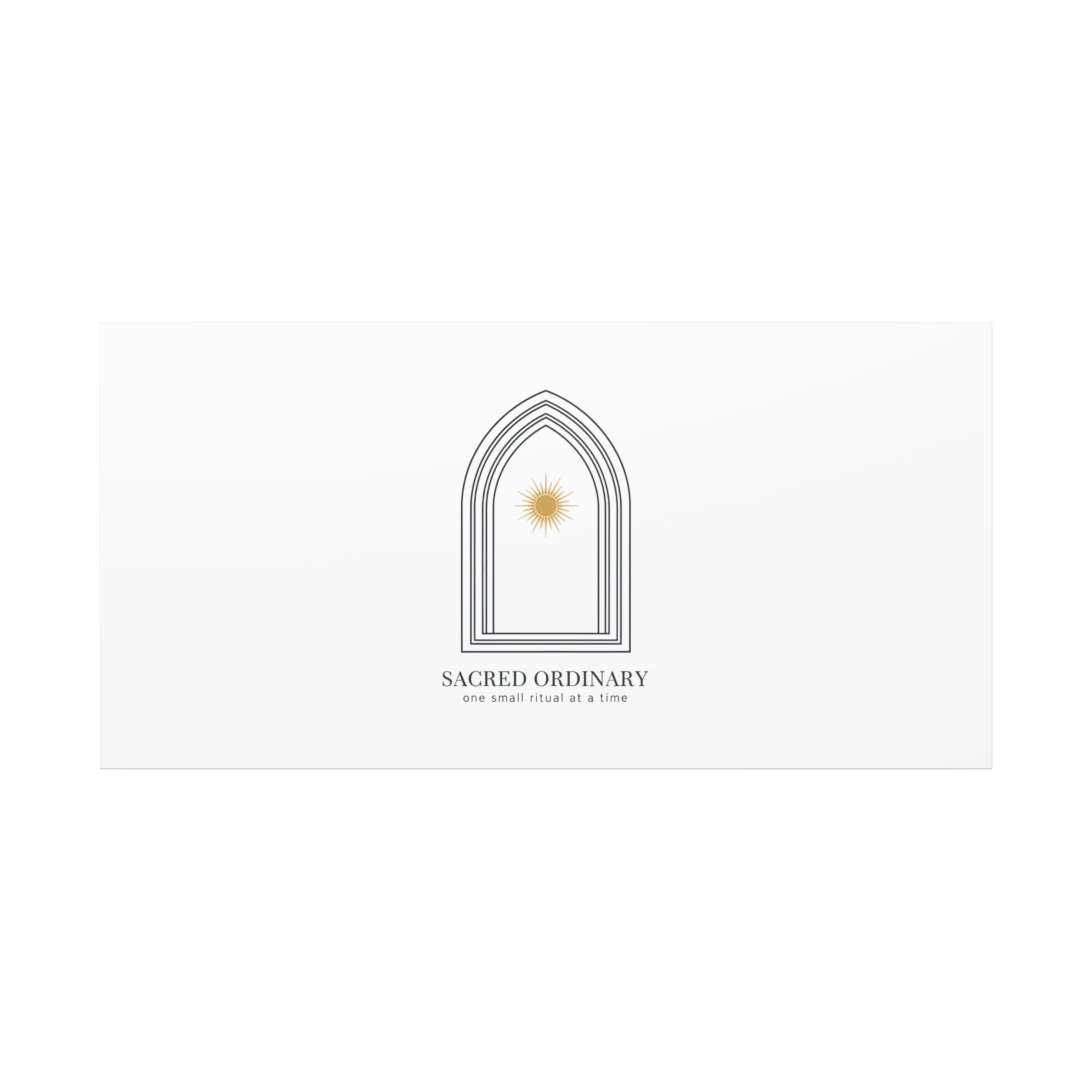 Sacred Ordinary Gothic Arch Canvas | Minimal Scripture Art, Quiet Luxury