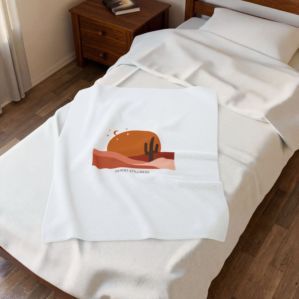 Desert Sunset Mesa Throw Blanket | Southwestern minimalist, adobe-inspired wall art 30" × 40"