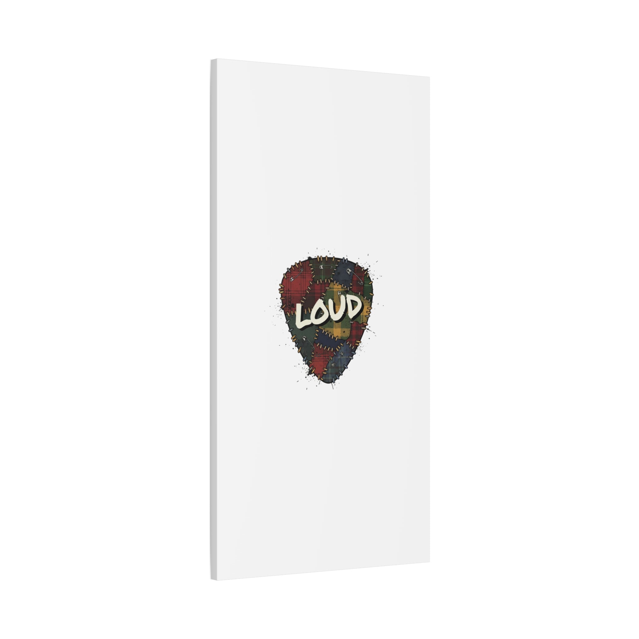 Plaid Patchwork Guitar Pick Canvas, Grunge Revival, 90s Rock Plaid Aesthetic 36" x 36" 1.25"
