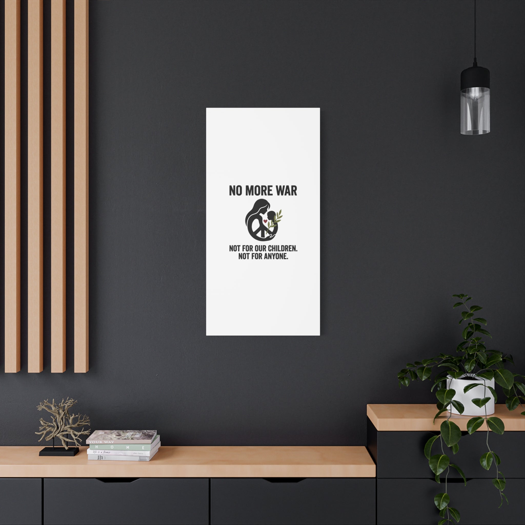 No More War Canvas, Anti-War Peace Protest Wall Art | Solidarity Ceasefire. 36" x 36" 1.25"