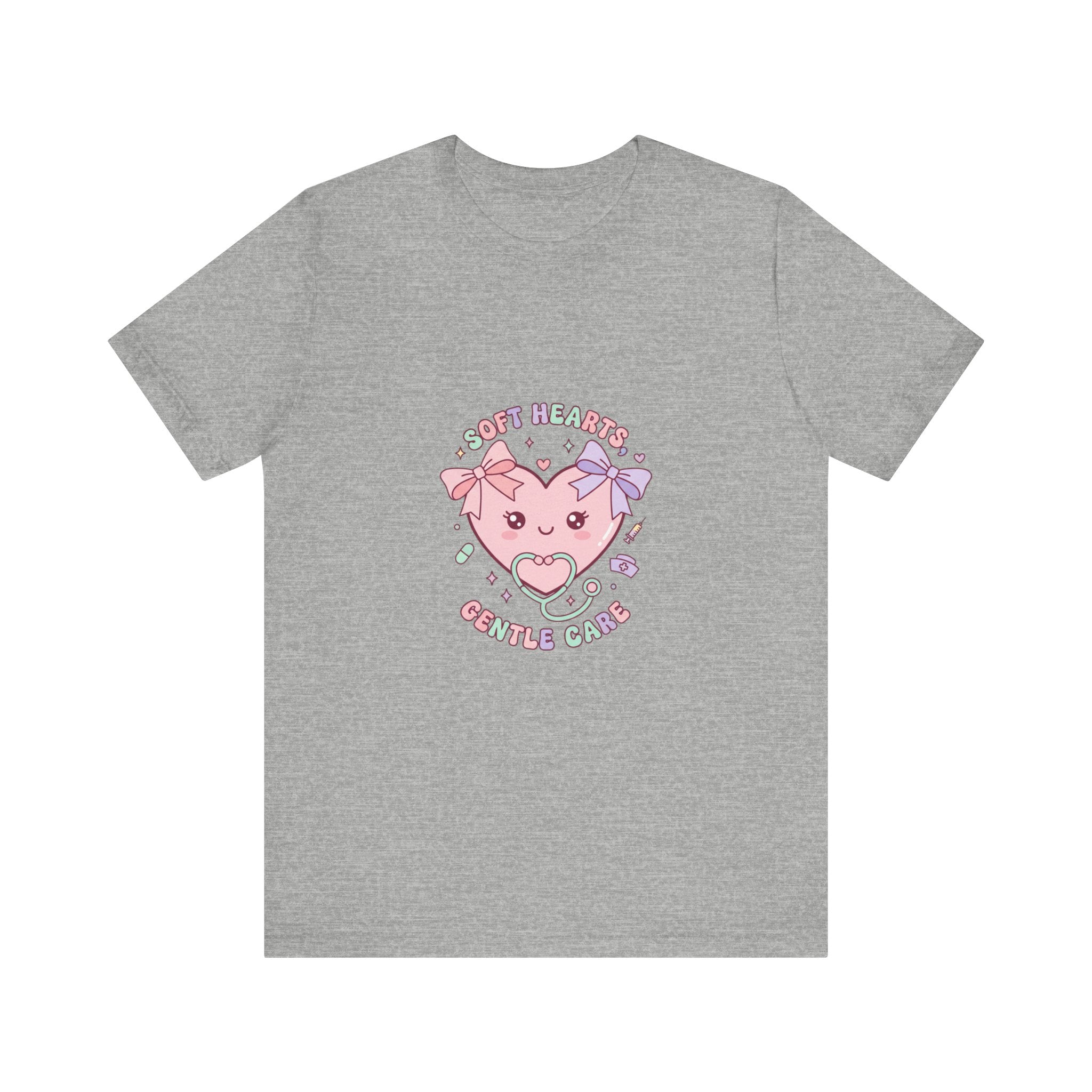 Kawaii Nurse Heart Tee | pastel healthcare design, coquette medical shirt Navy