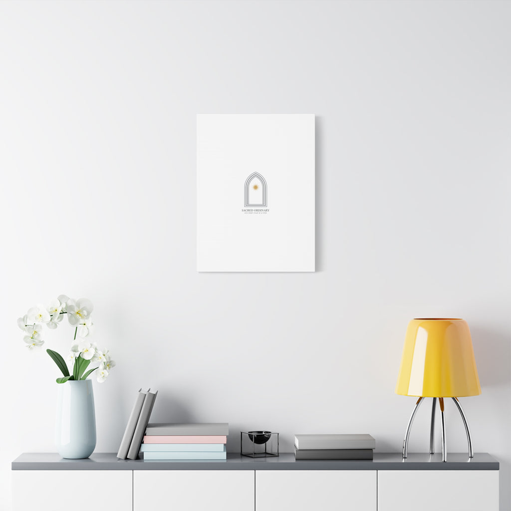 Sacred Ordinary Gothic Arch Canvas | Minimal Scripture Art, Quiet Luxury 36" x 36" 1.25"