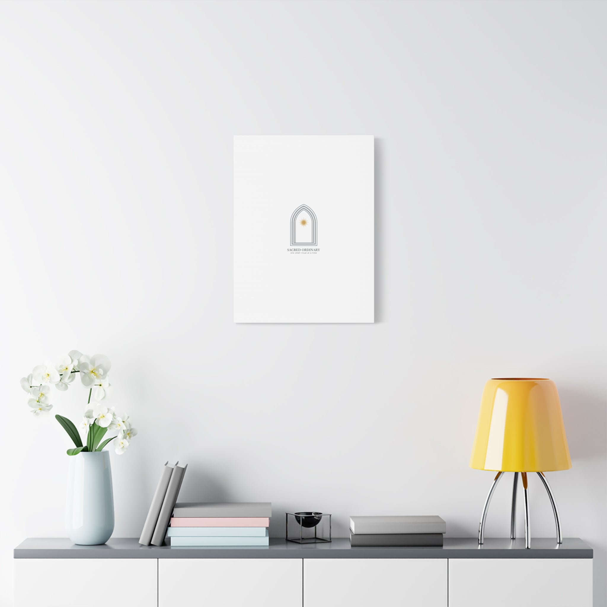 Sacred Ordinary Gothic Arch Canvas | Minimal Scripture Art, Quiet Luxury 36" x 36" 1.25"